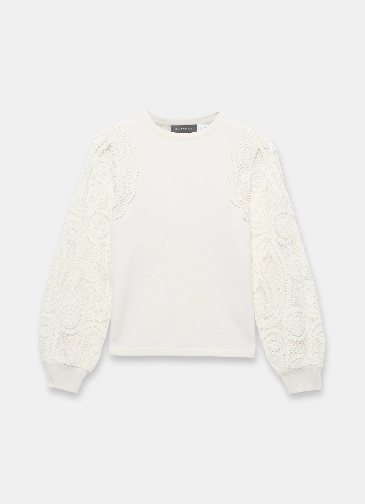 Cream Crochet Sleeve Jumper