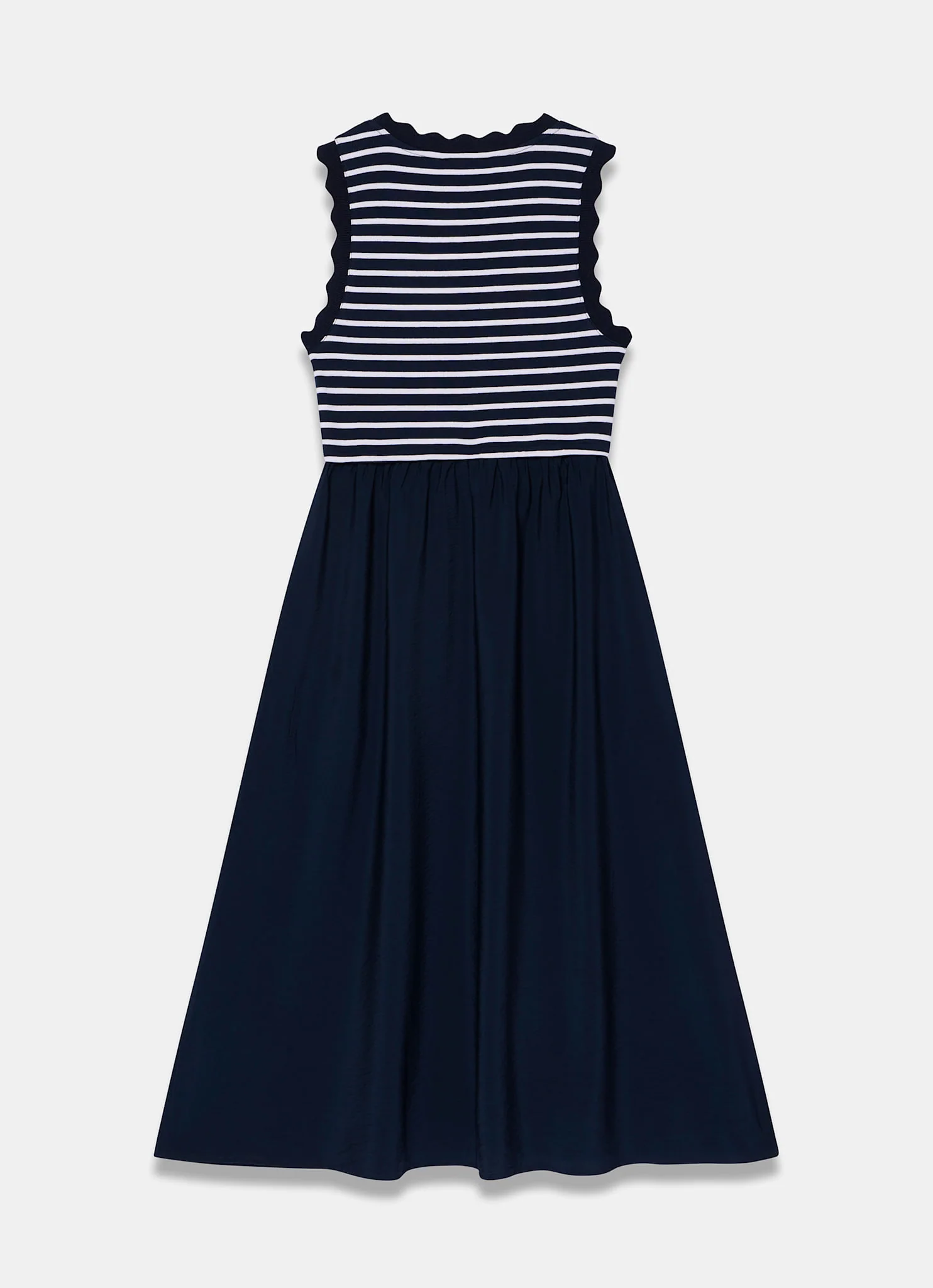 3770-navy-striped-scallop-trim-midi-dress-8.webp Navy Striped Scallop Trim Midi Dress
