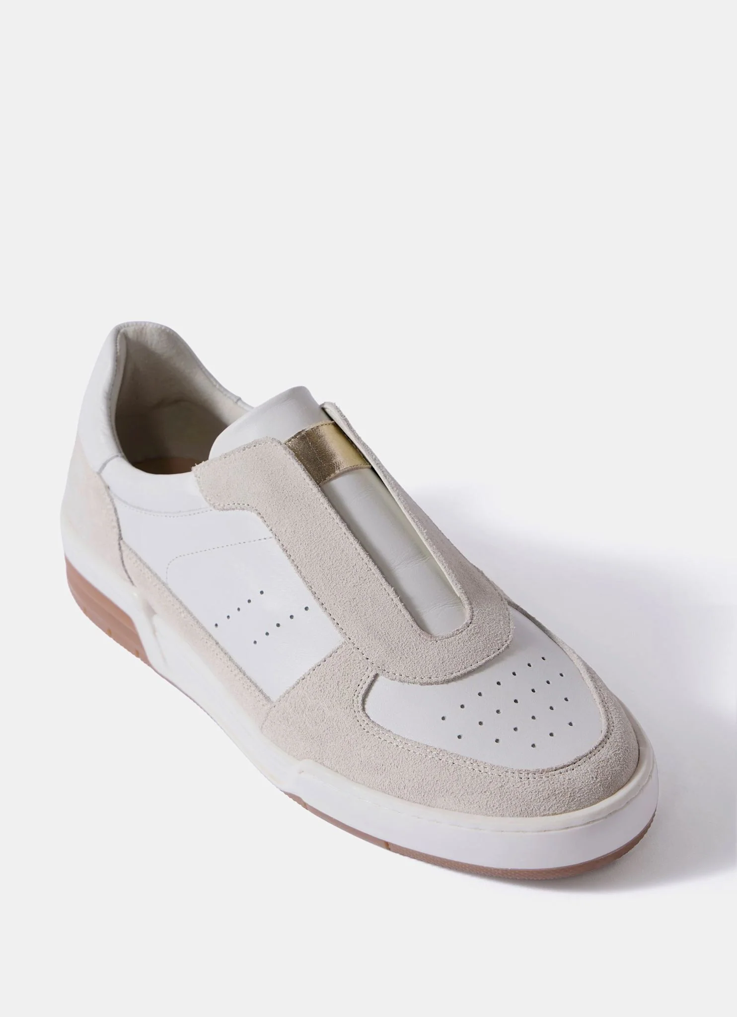 Rylie White Suede Slip On Trainers
