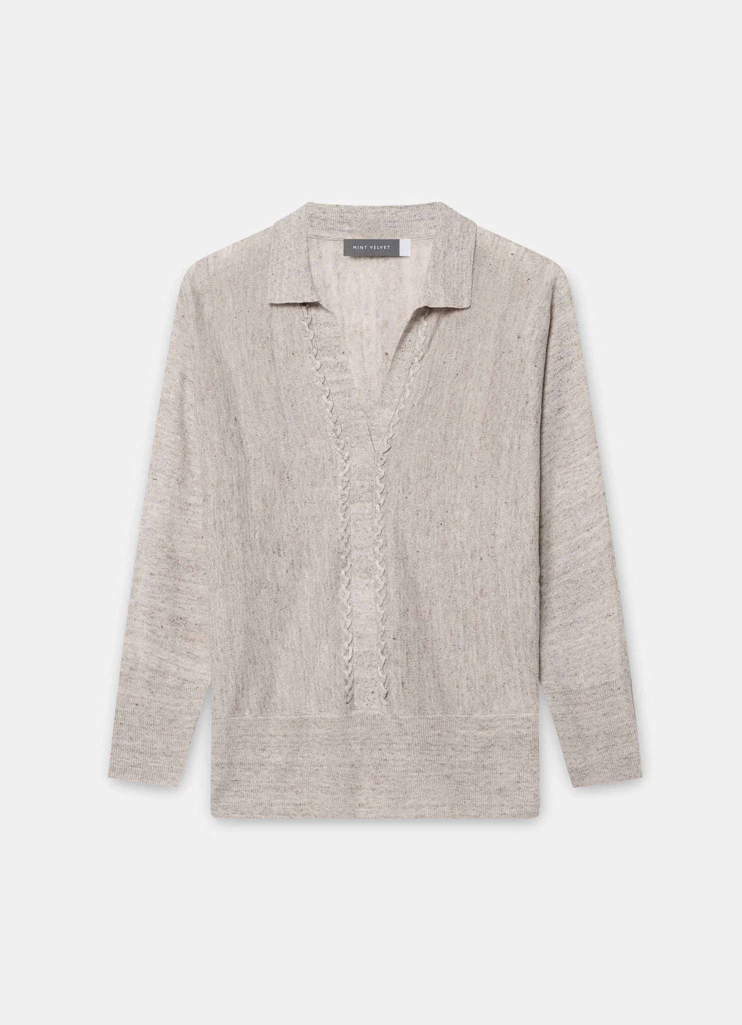 Neutral Linen Blend Knit Jumper