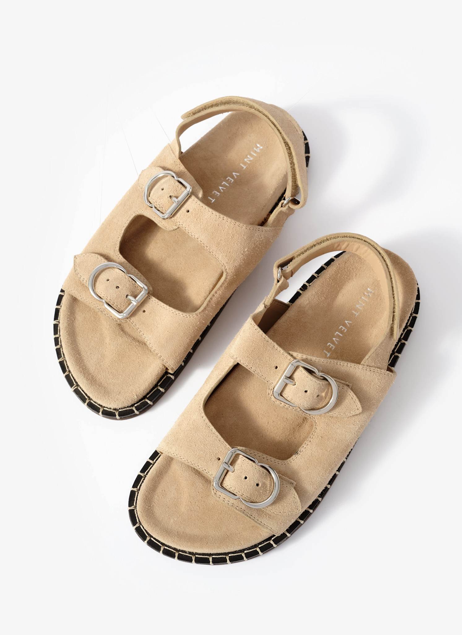 3919-aria-neutral-suede-double-buckle-sandals-4.jpg Aria Neutral Suede Double Buckle Sandals