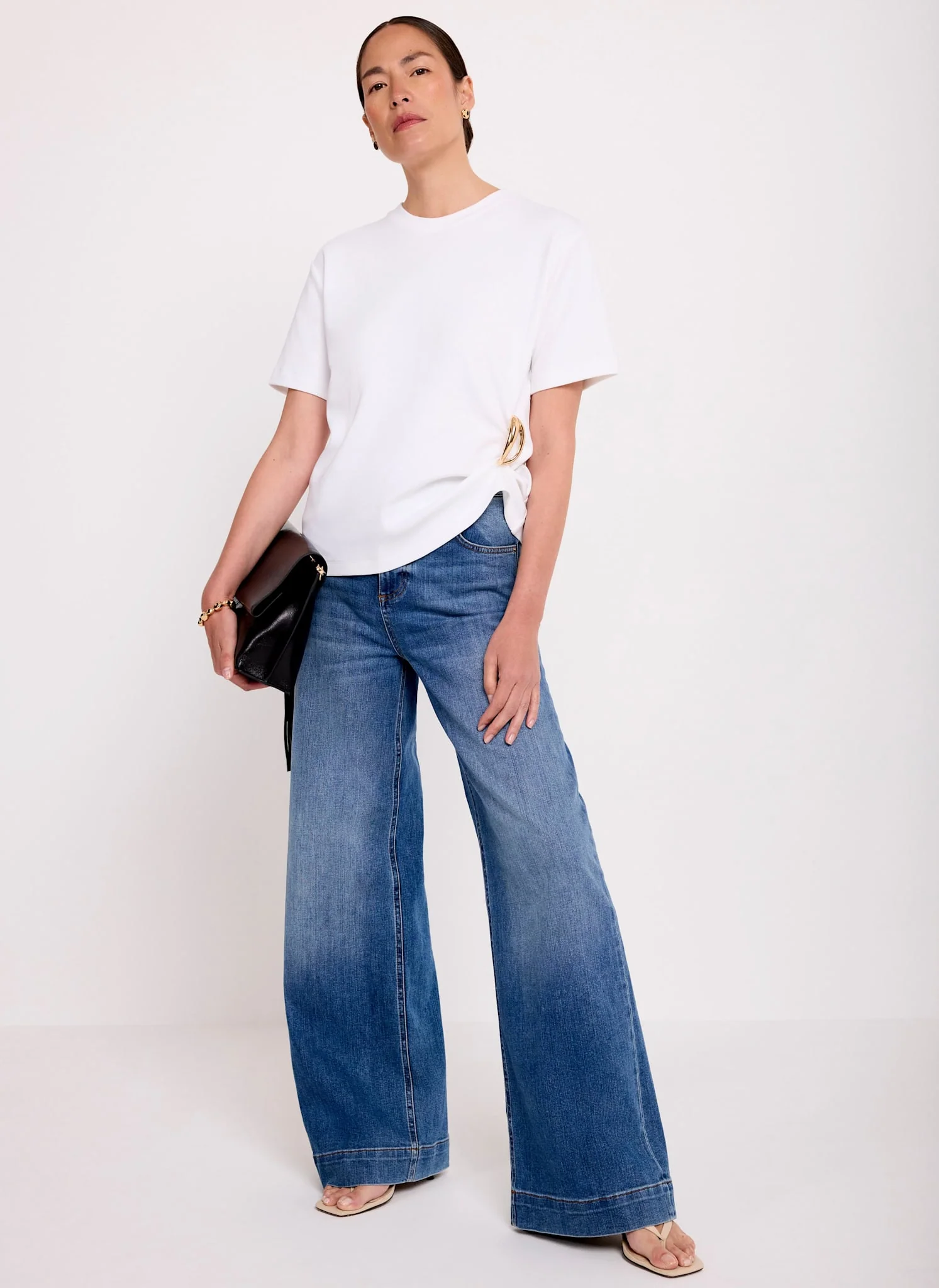 White Cotton Slim Fit T-Shirt