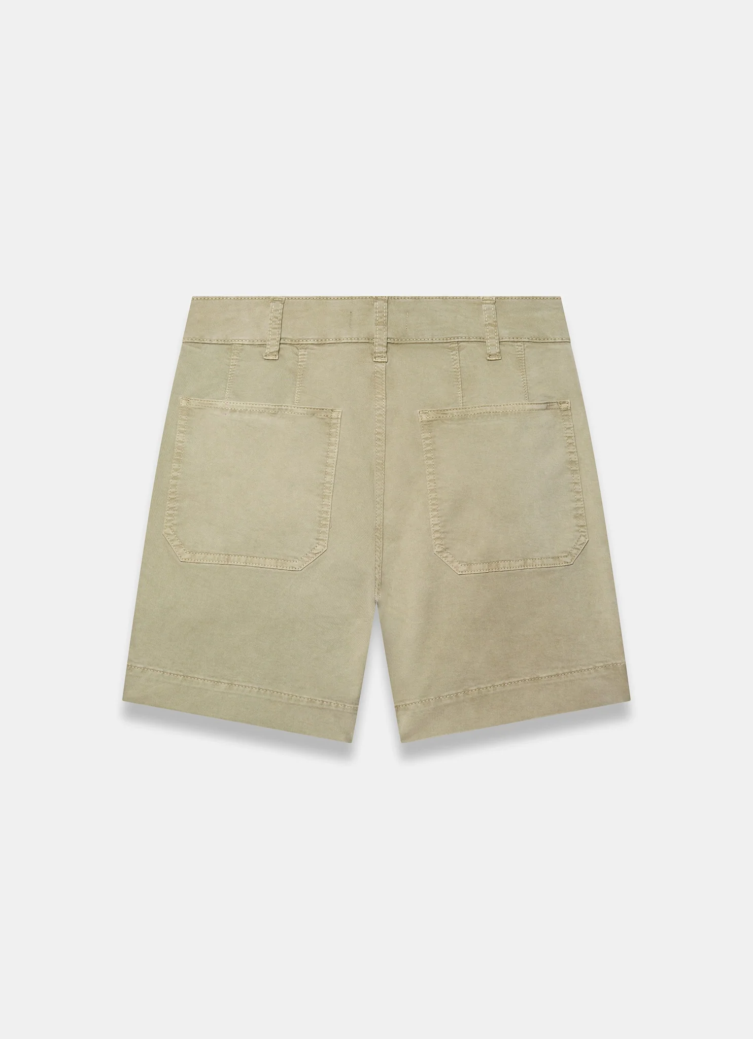 Khaki Pleated Chino Utility Shorts