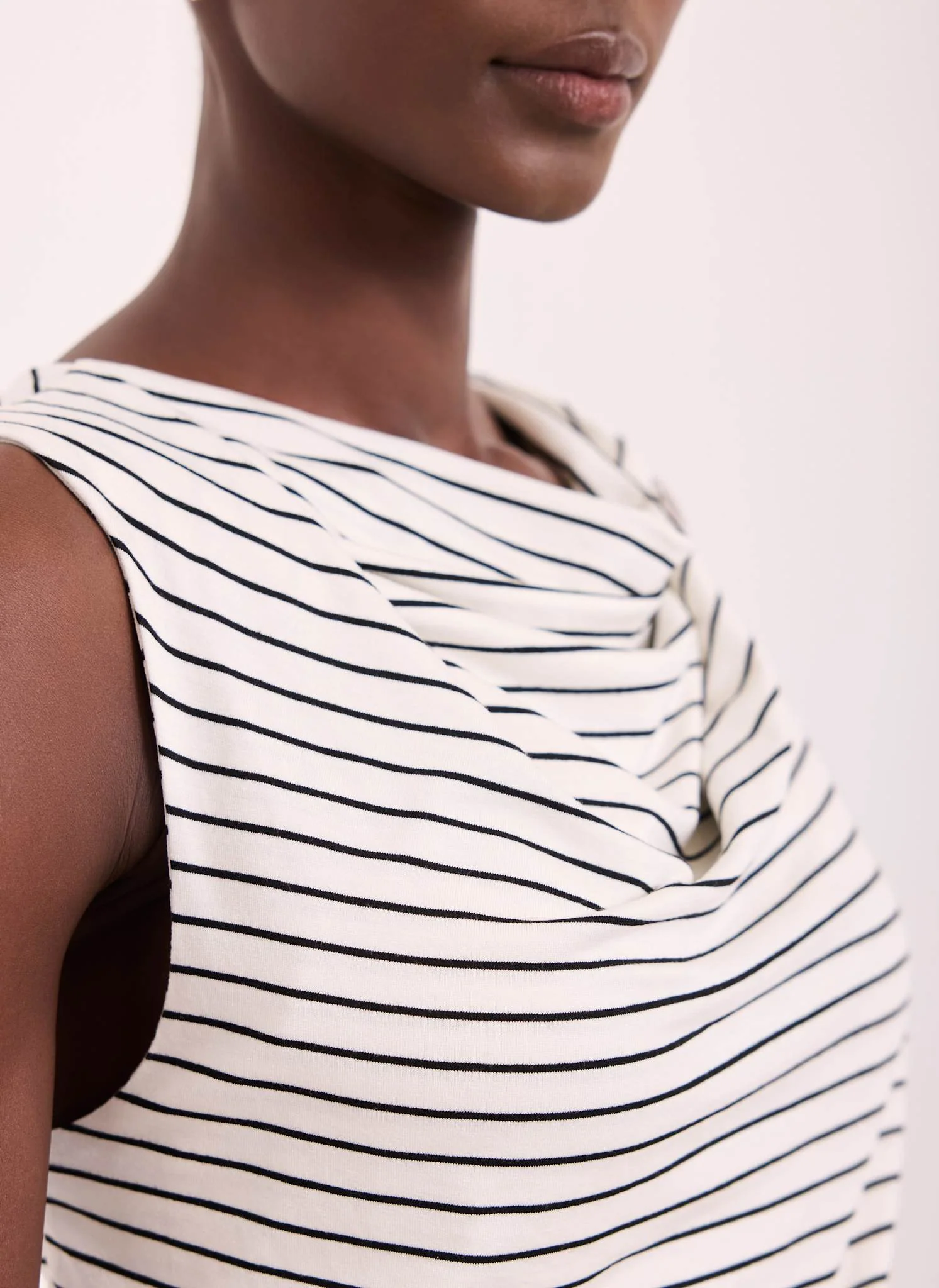 3940-white-black-stripe-cowl-neck-top-6.webp White & Black Stripe Cowl Neck Top