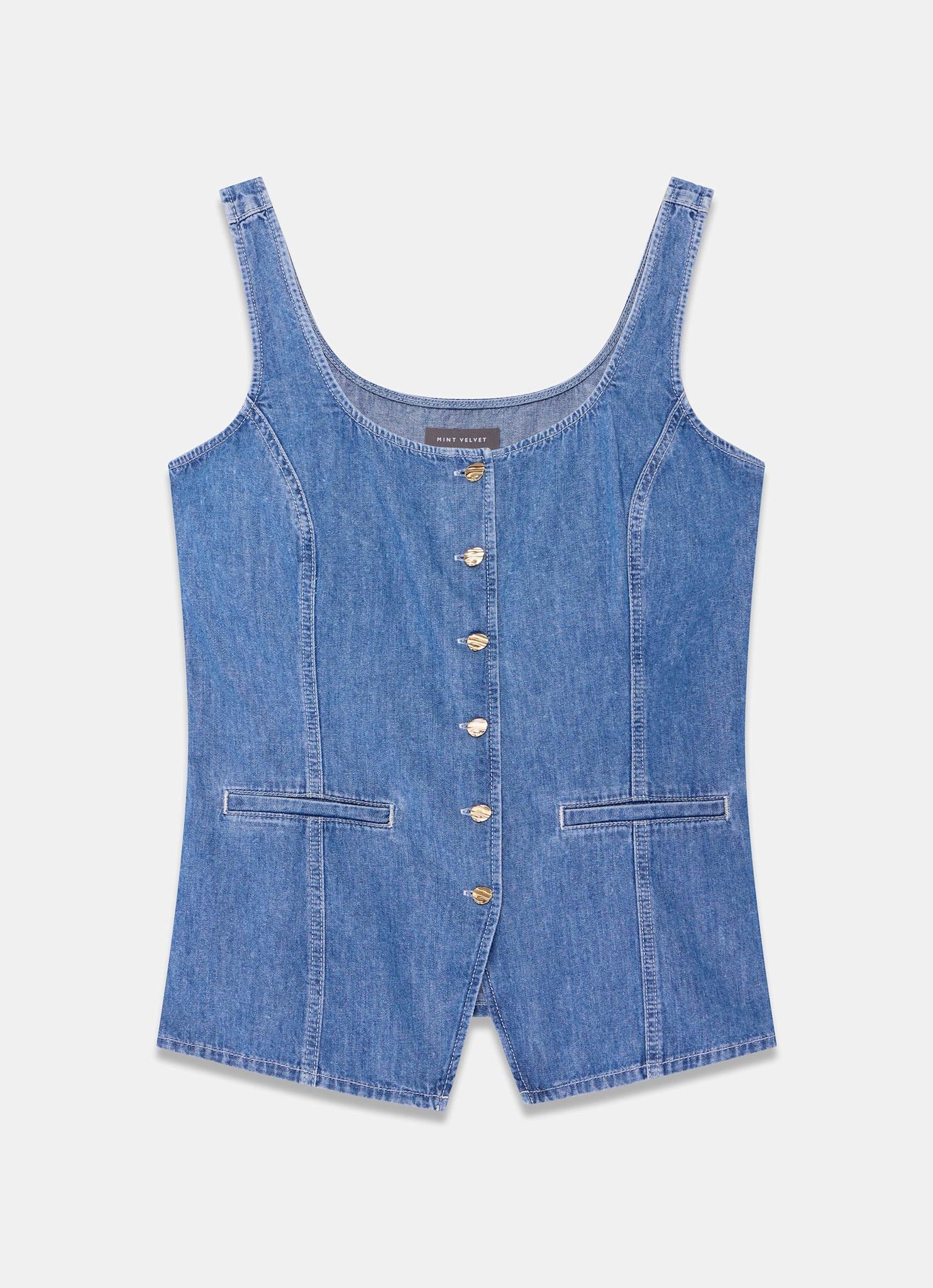 3966-mid-indigo-denim-top-7.jpg Mid Indigo Denim Top