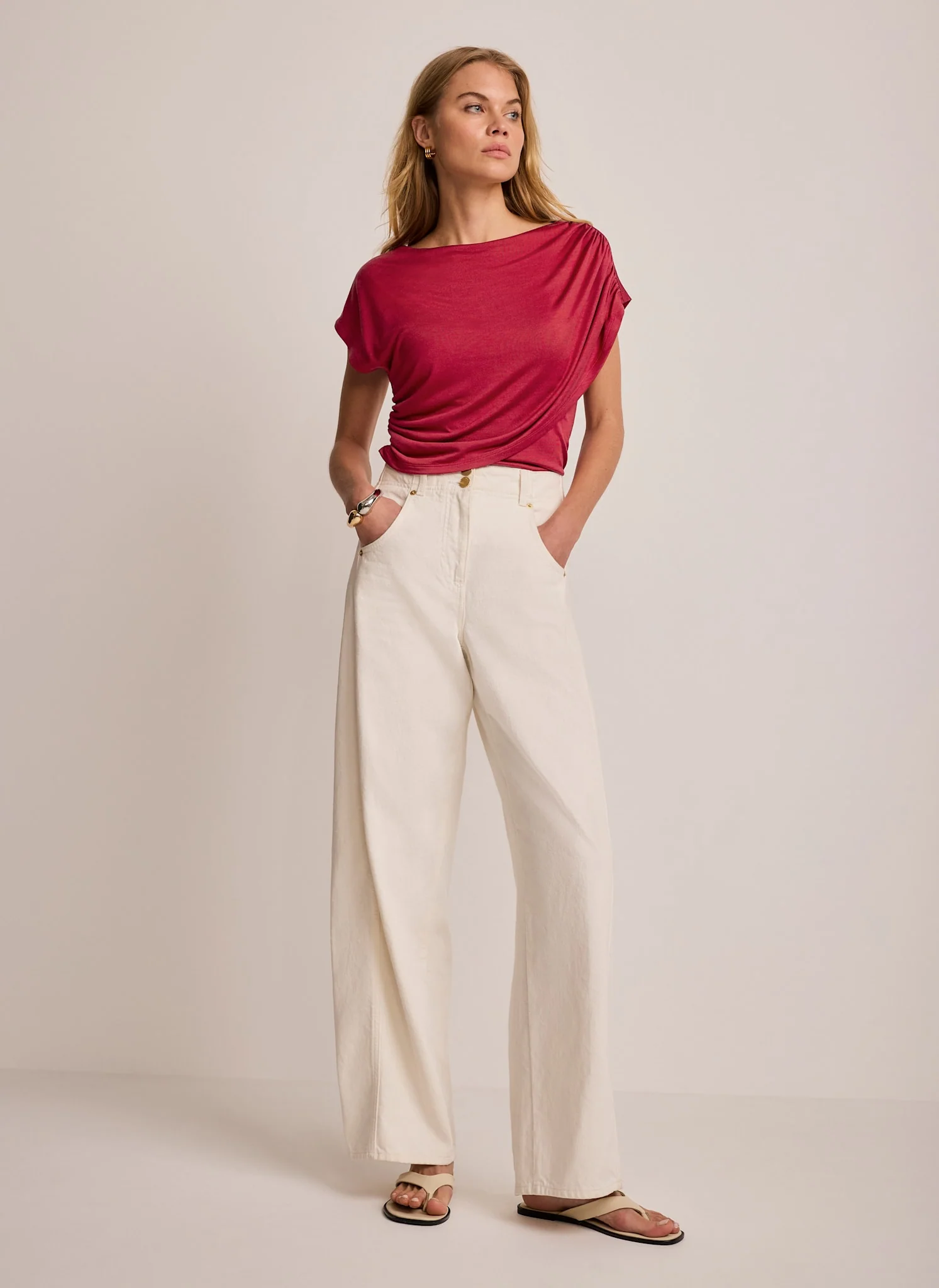 3994-red-layered-drape-top-3.webp Red Layered Drape Top