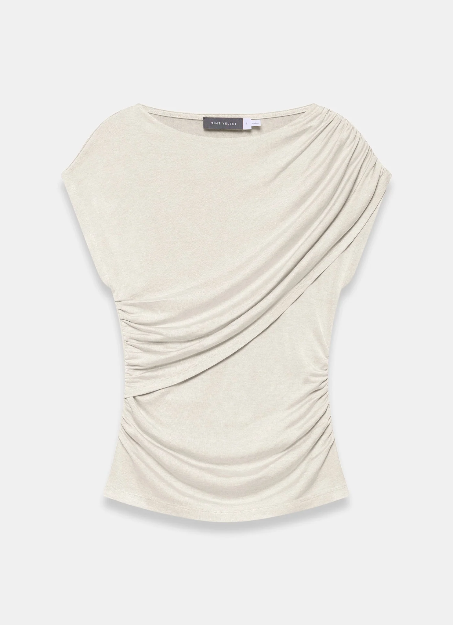 Neutral Layered Drape Top