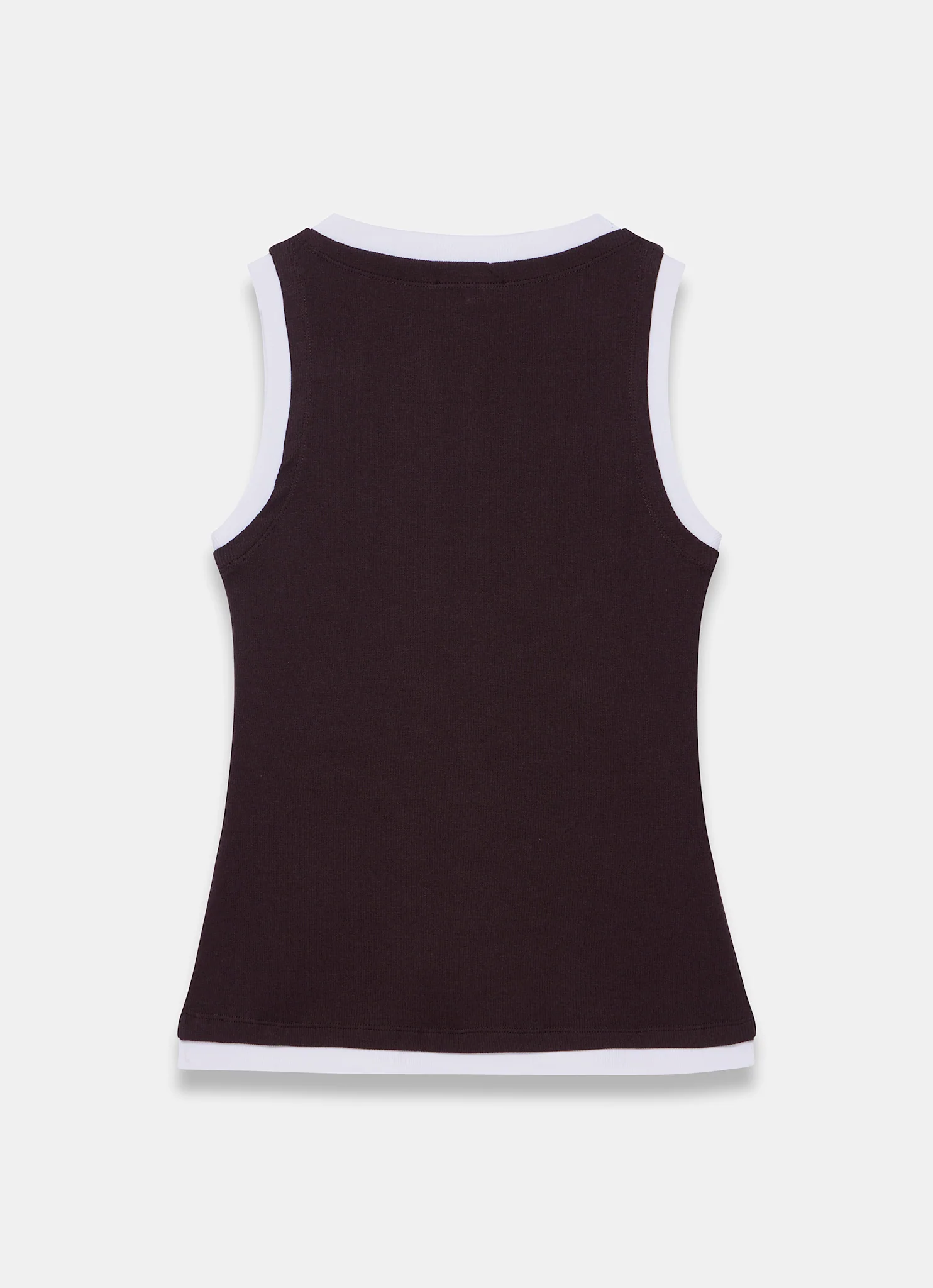 Brown Cotton Blend Sleeveless Top