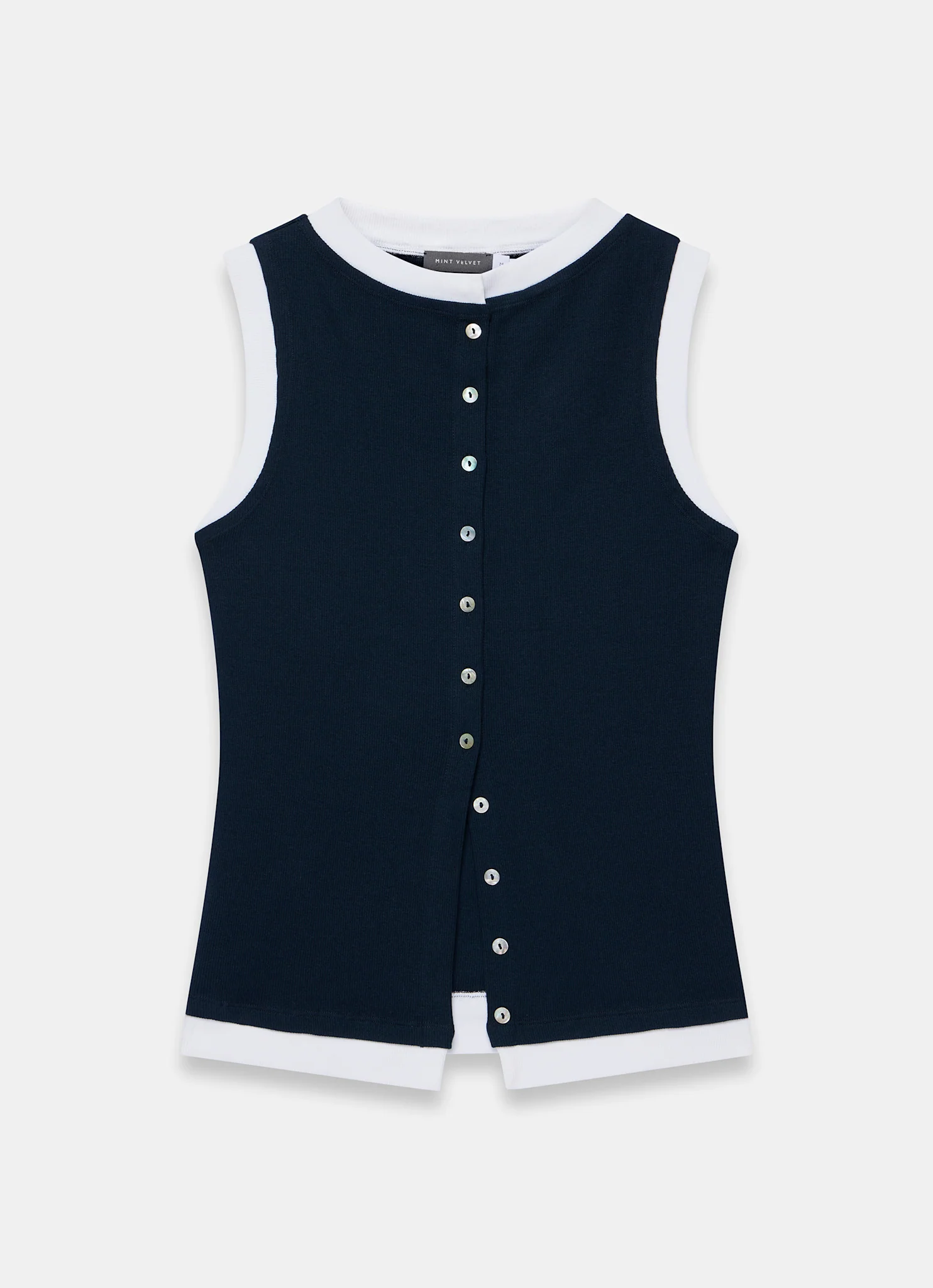 4030-navy-cotton-blend-sleeveless-top-7.webp Navy Cotton Blend Sleeveless Top