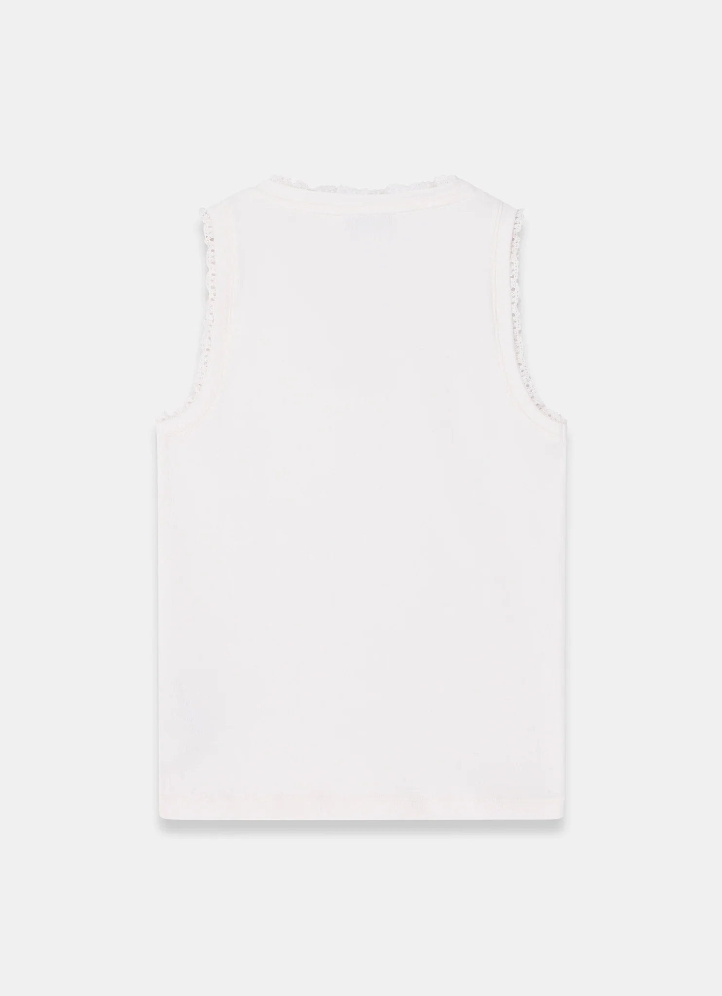 White Crochet Trim Vest Top