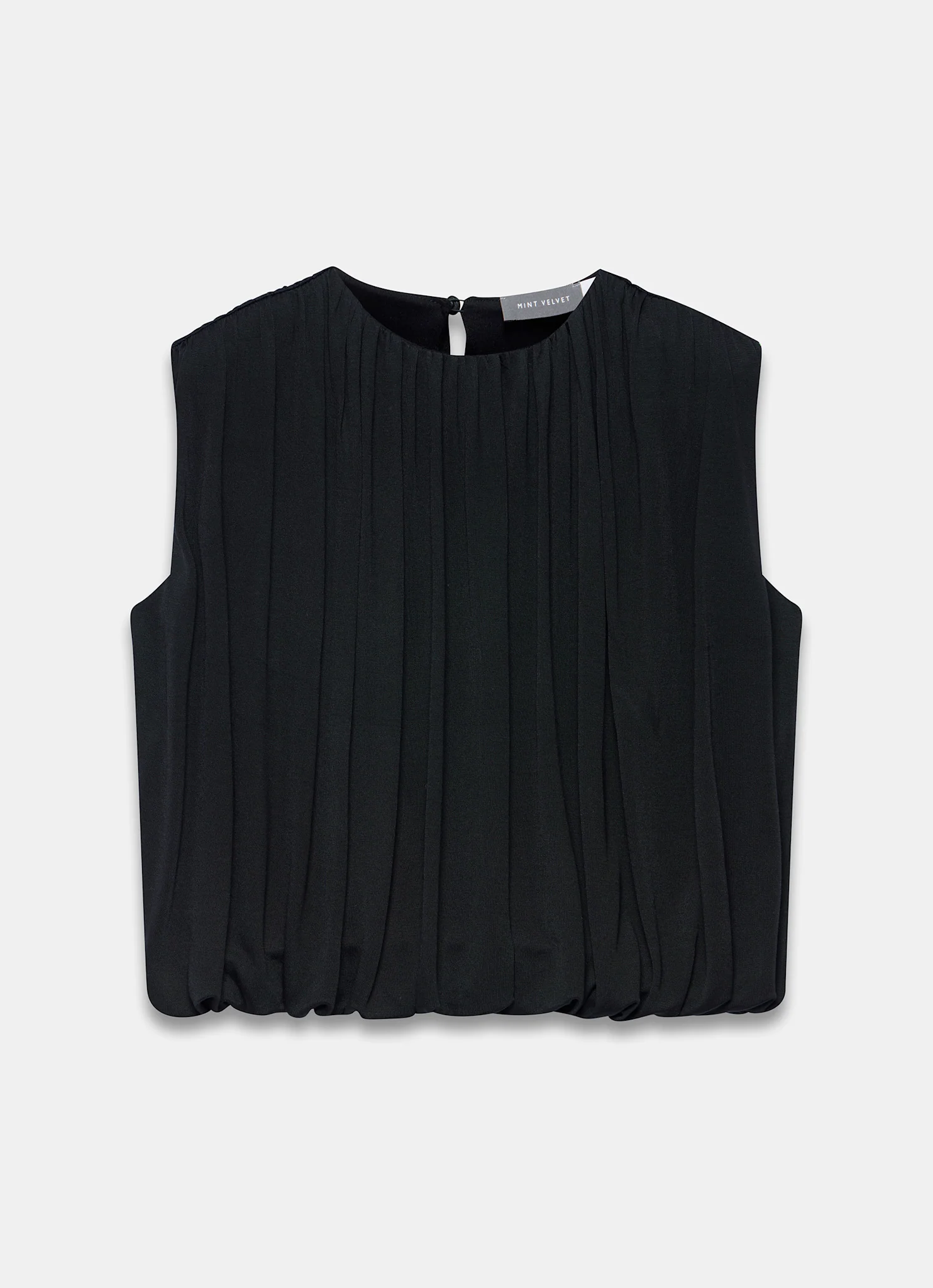 4110-black-pleated-bubble-hem-top-7.webp Black Pleated Bubble Hem Top