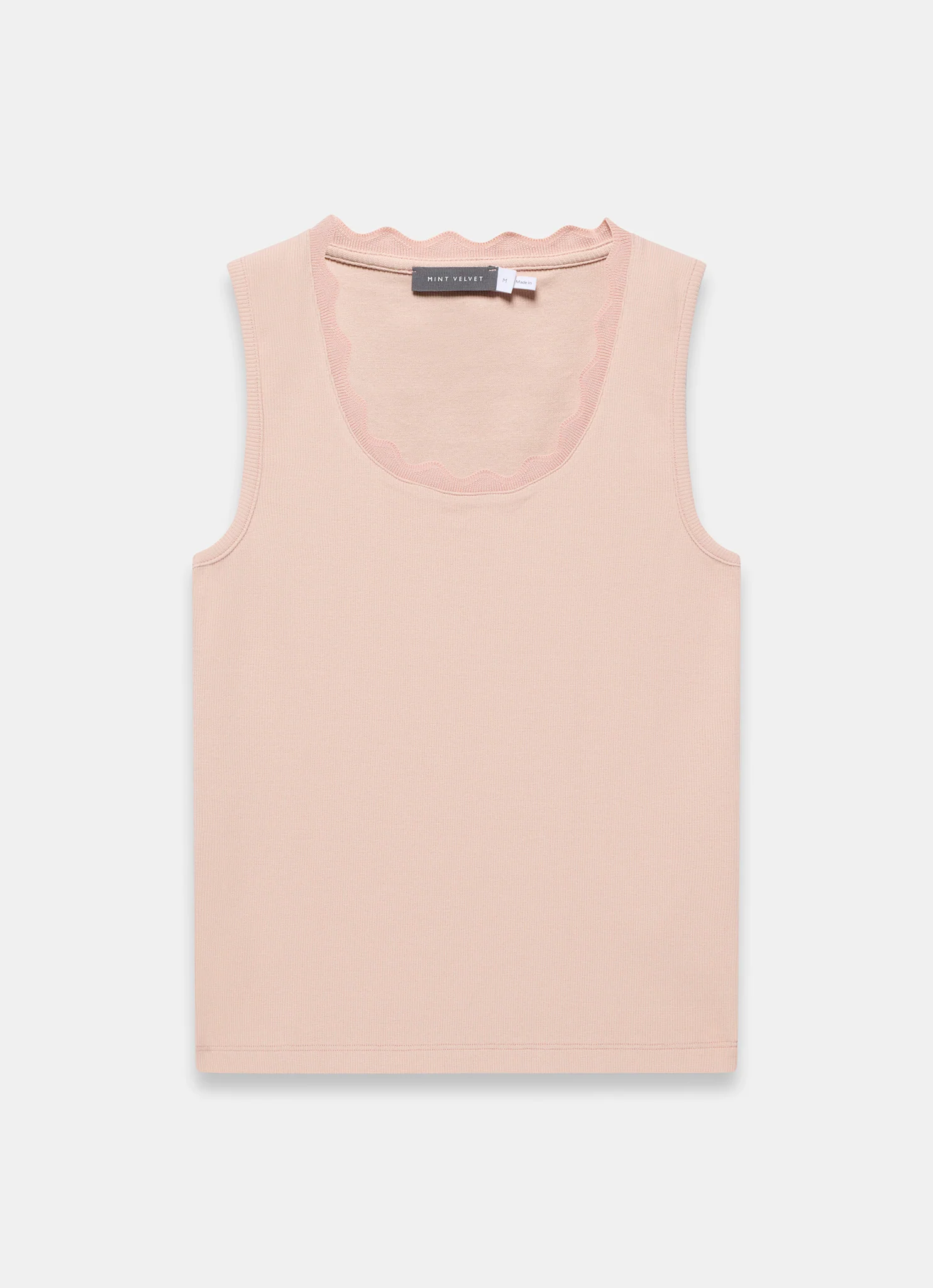 Pink Scallop Trim Vest Top