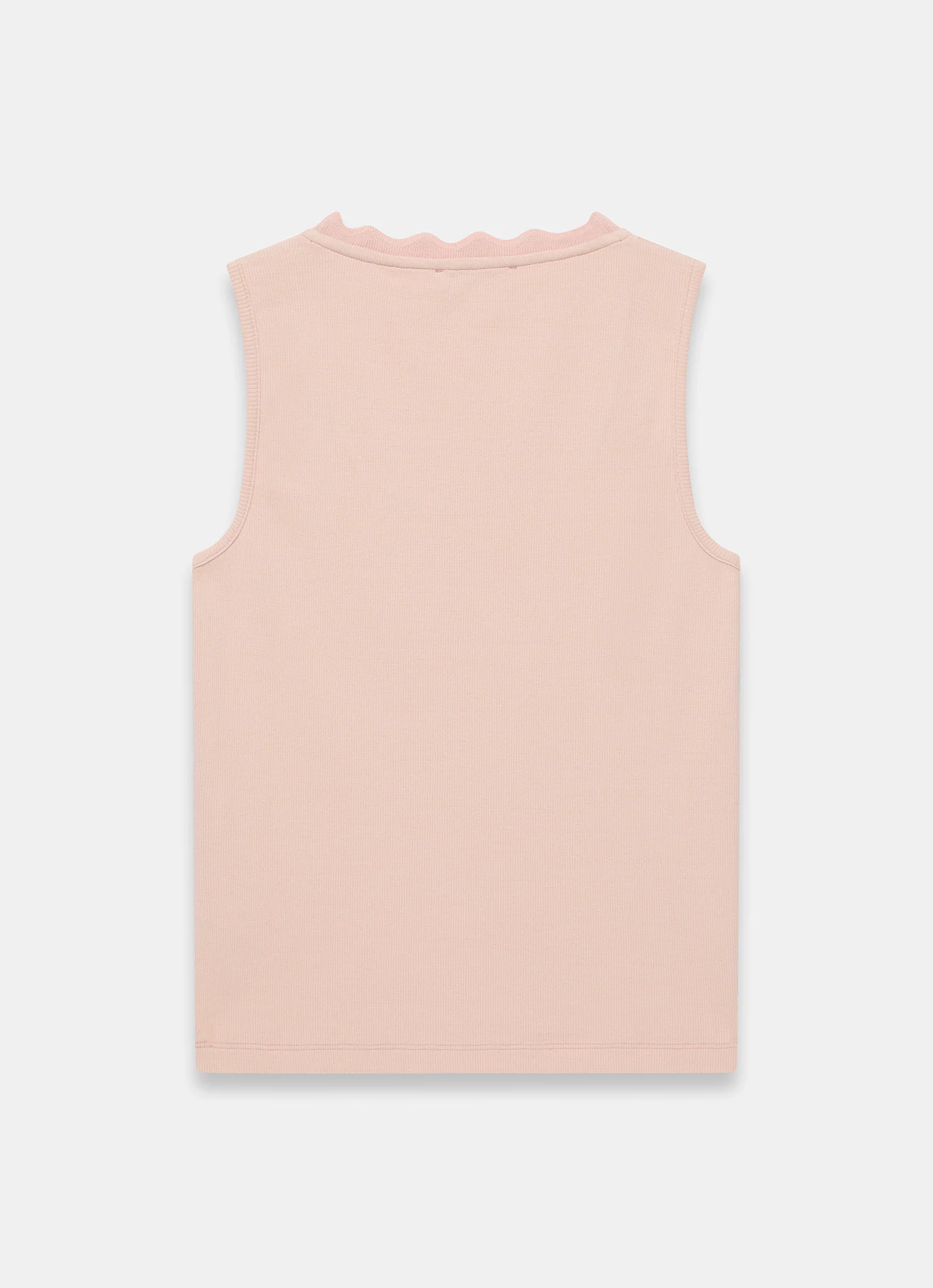 Pink Scallop Trim Vest Top