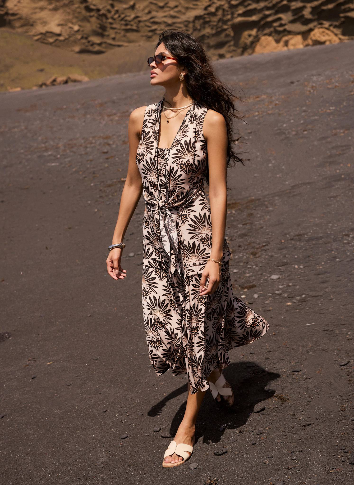 419-neutral-floral-print-midi-dress-1.jpg Neutral Floral Print Midi Dress