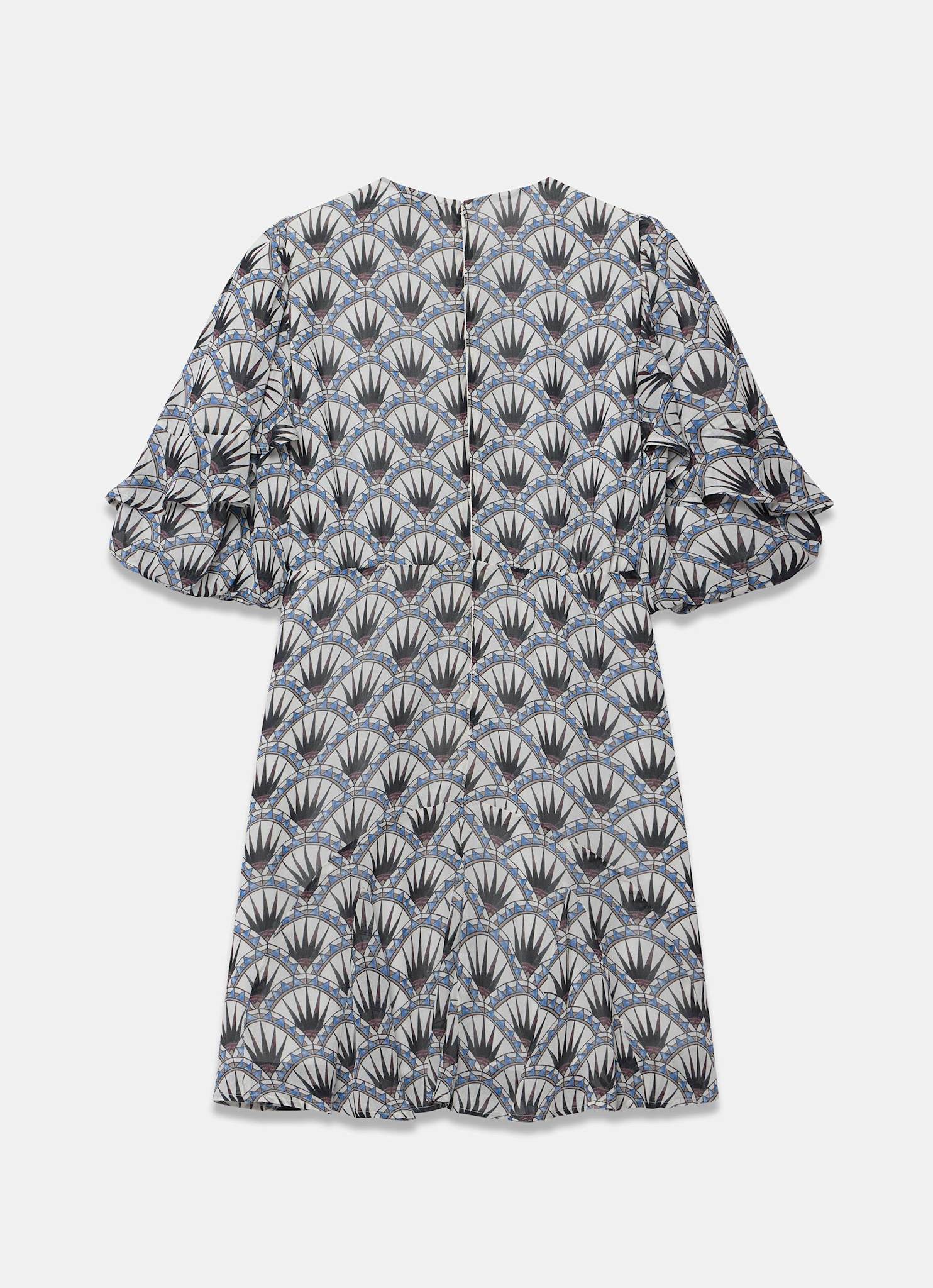 Blue Geo Print Mini Dress