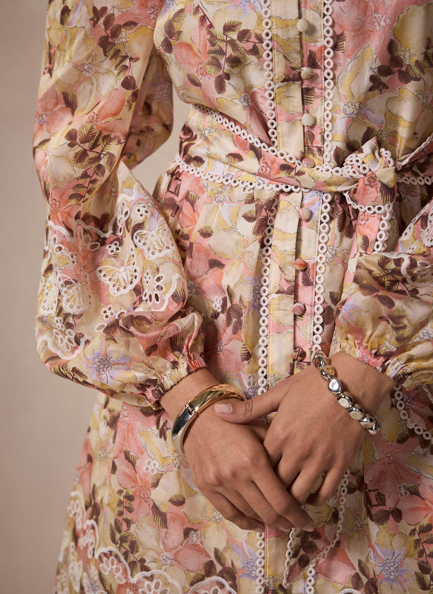 4208-neutral-floral-print-mini-dress-6.jpg Neutral Floral Print Mini Dress