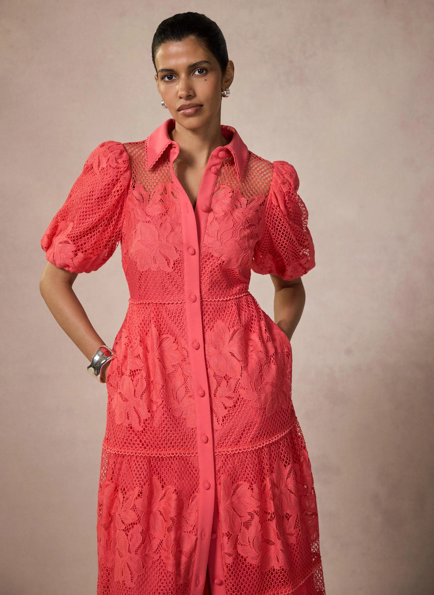 4216-deep-pink-lace-midi-shirt-dress-4.webp Deep Pink Lace Midi Shirt Dress