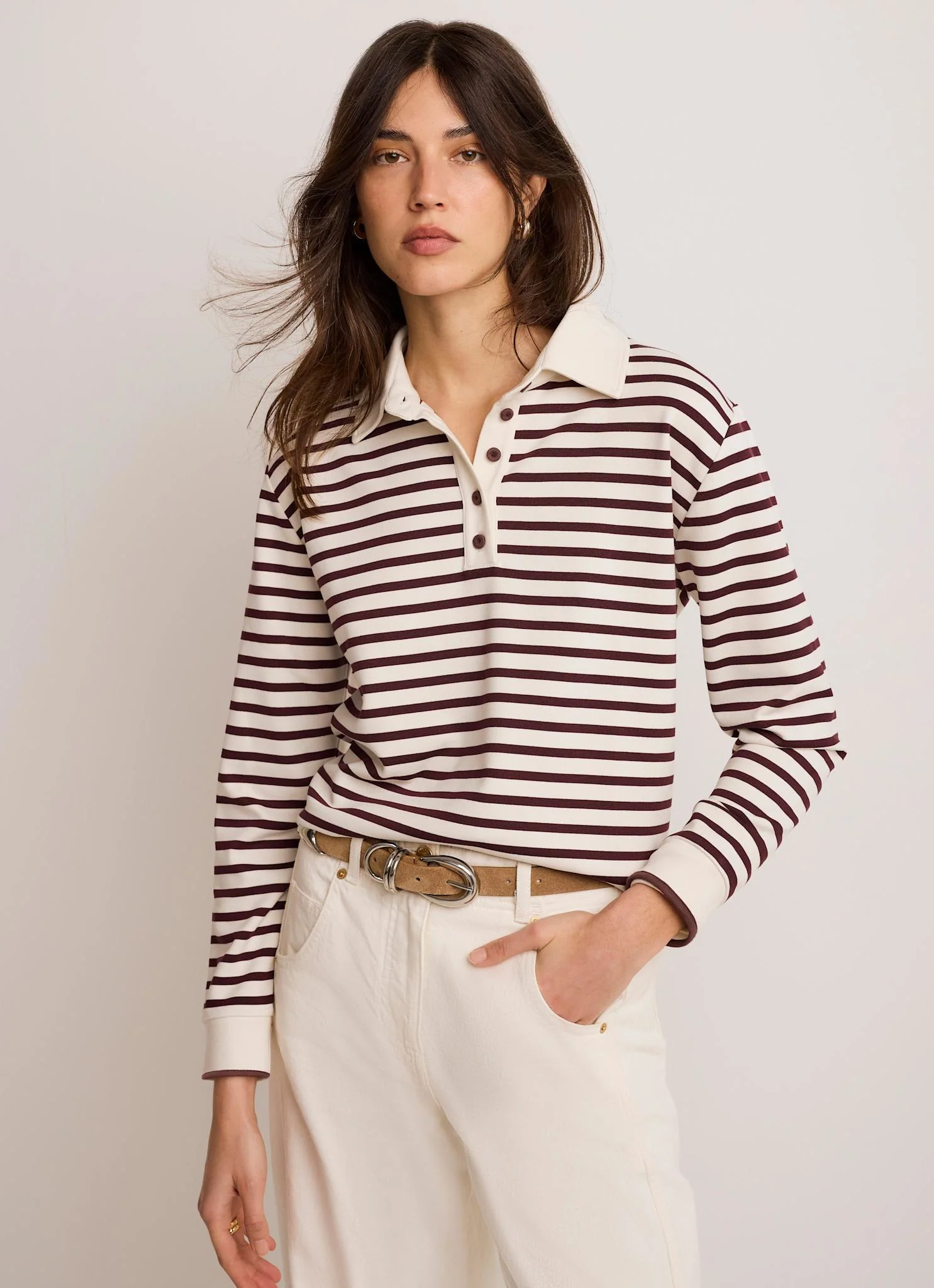 4238-burgundy-stripe-polo-shirt-top-3.webp Burgundy Stripe Polo Shirt Top