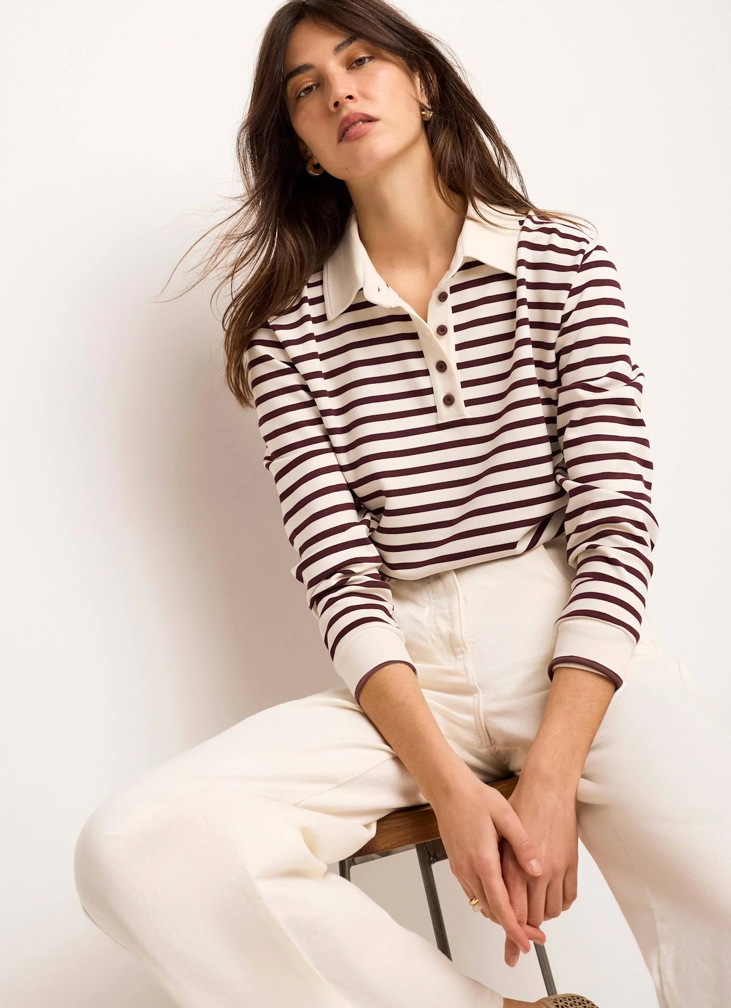 4238-burgundy-stripe-polo-shirt-top-6.webp Burgundy Stripe Polo Shirt Top