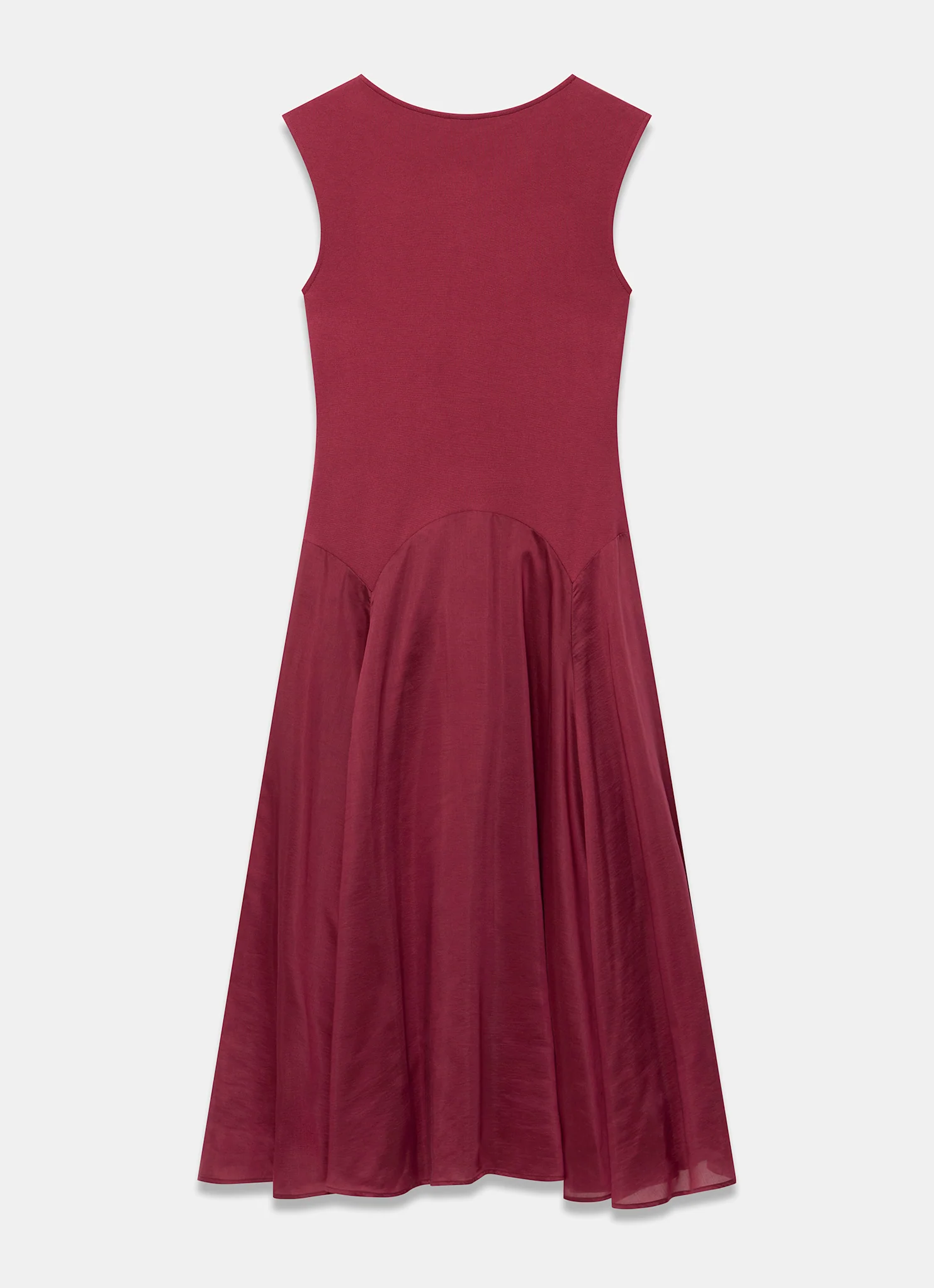 4344-burgundy-sleeveless-drop-waist-midi-dress-8.webp Burgundy Sleeveless Drop Waist Midi Dress