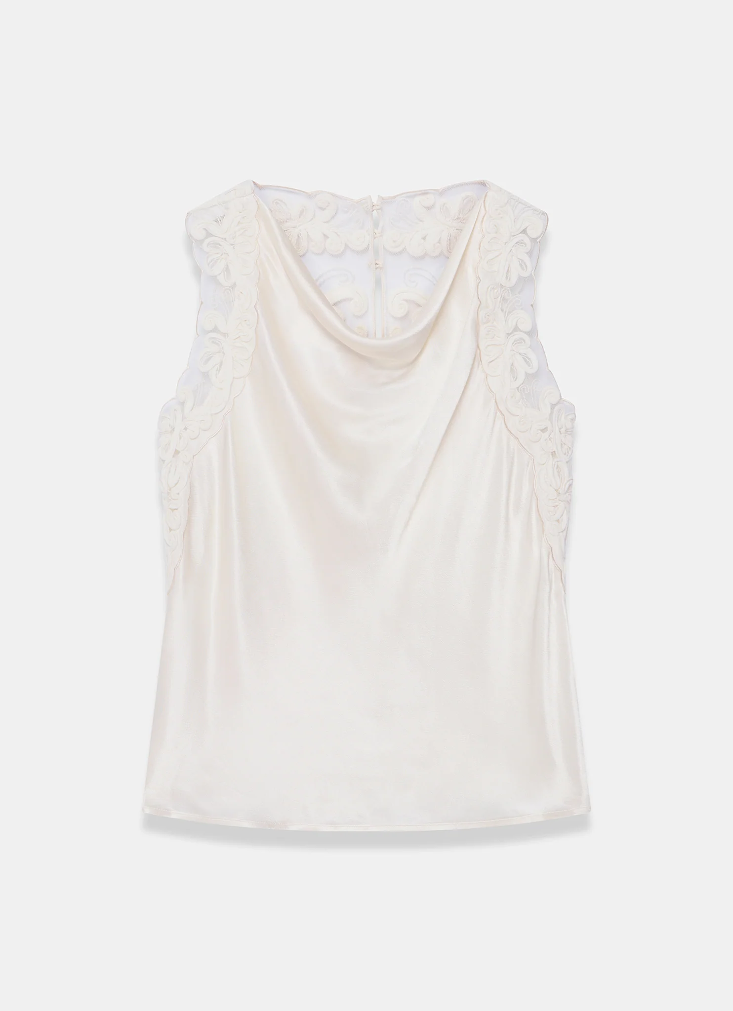 Cream Lace Satin Top
