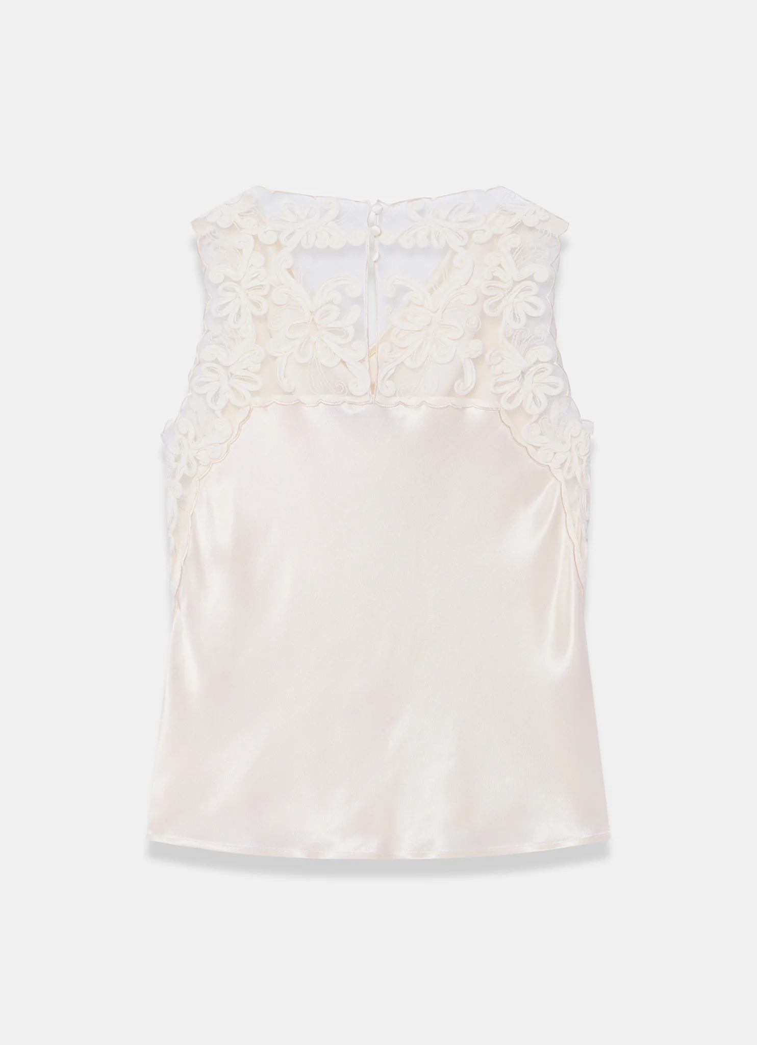 Cream Lace Satin Top