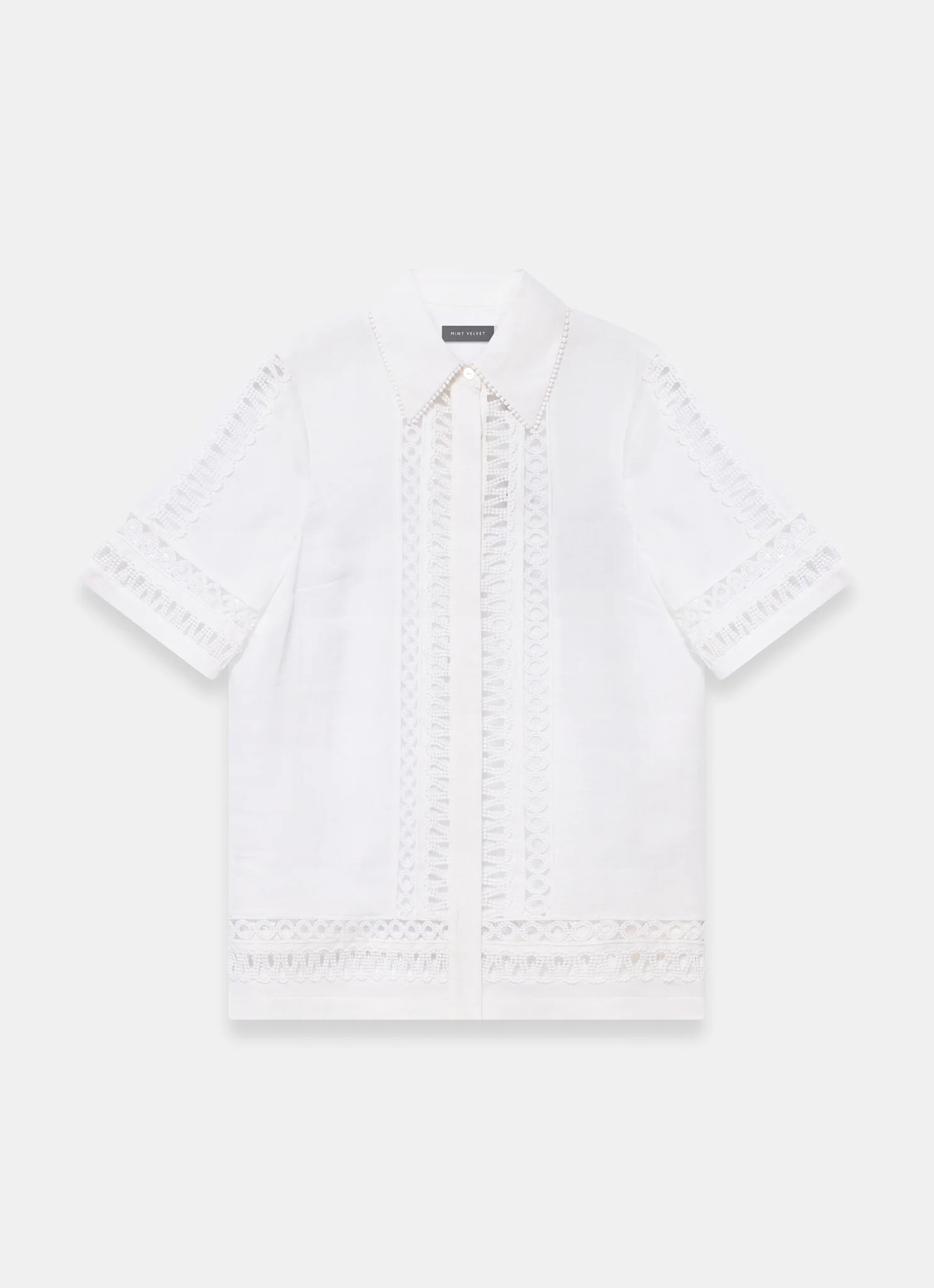 White Ramie Resort Shirt