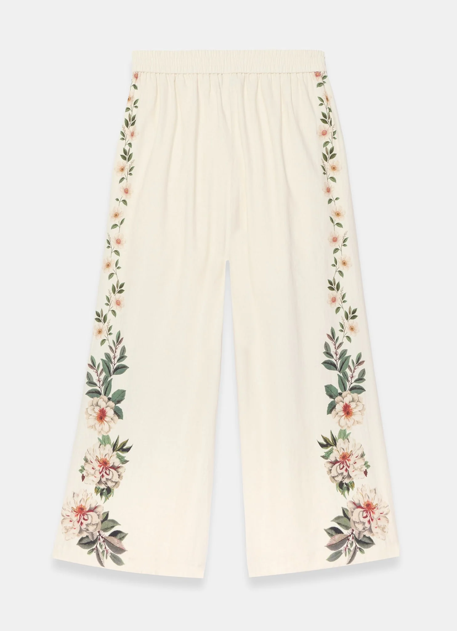 4414-cream-linen-blend-floral-print-wide-trousers-8.webp Cream Linen Blend Floral Print Wide Trousers
