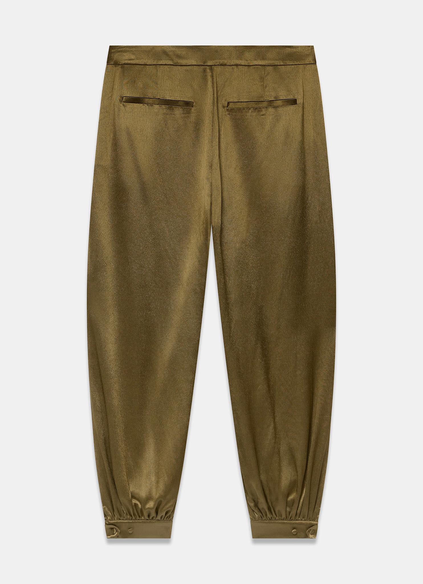 Khaki Satin Balloon Trousers