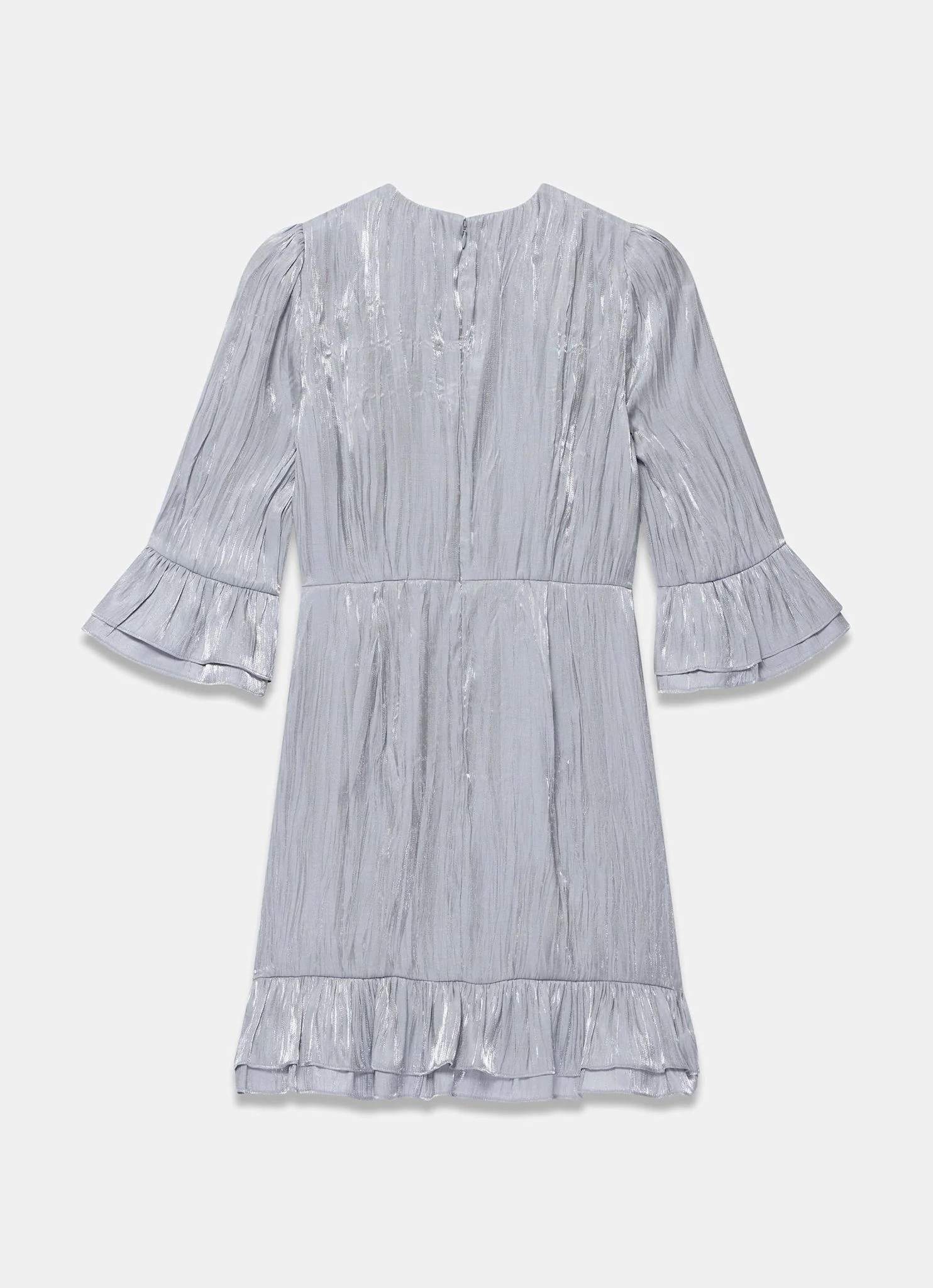 4452-silver-metallic-ruffle-mini-dress-8.webp Silver Metallic Ruffle Mini Dress