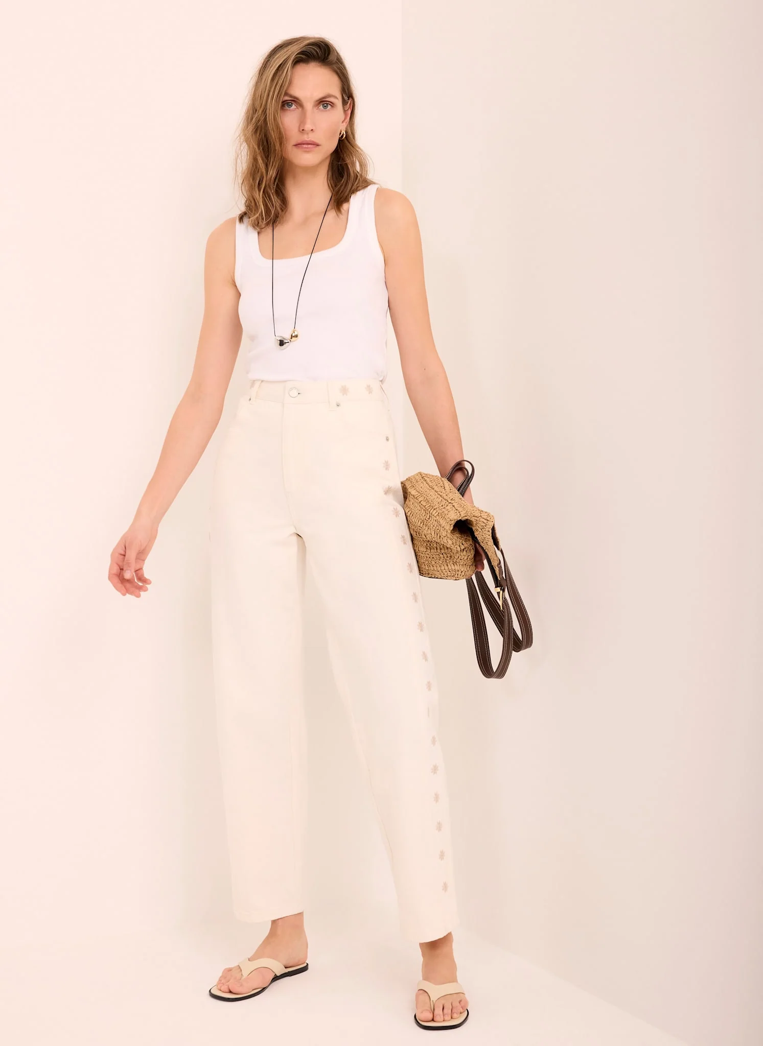 4510-cream-floral-embroidered-tapered-jeans-5.webp Cream Floral Embroidered Tapered Jeans