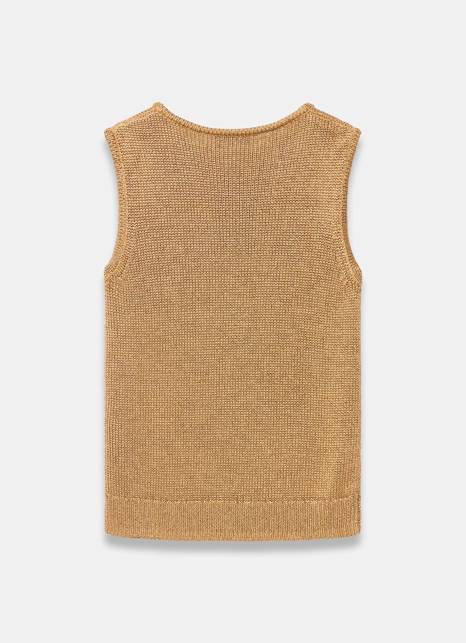 Gold Metallic Knit Vest Top