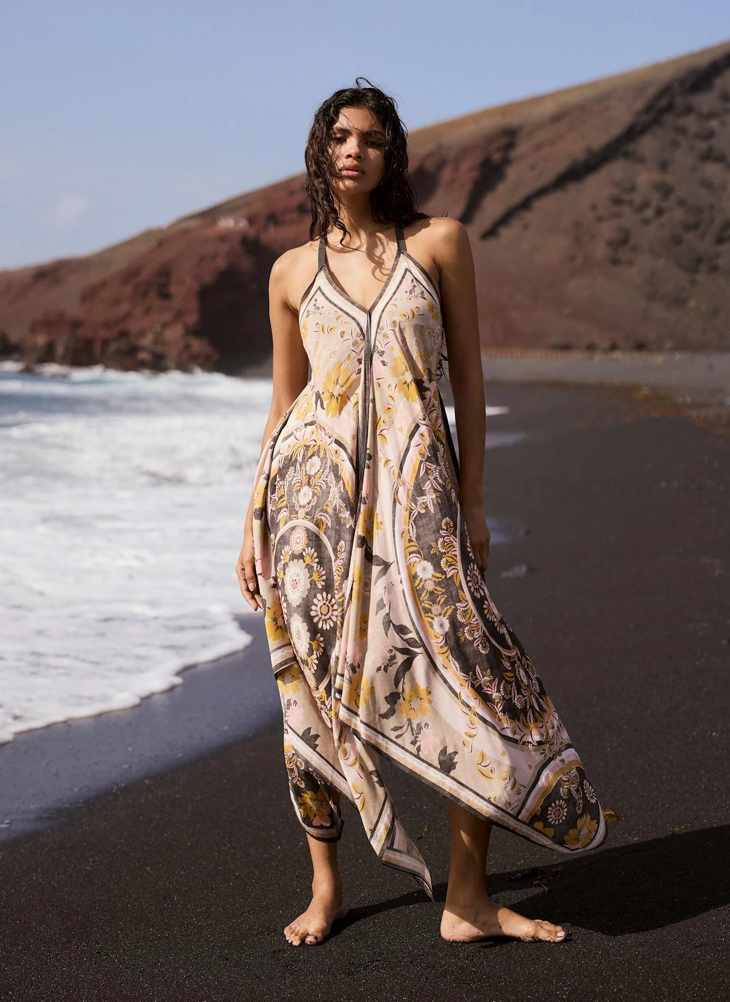4590-neutral-floral-print-scarf-detail-midi-dress-1.webp Neutral Floral Print Scarf Detail Midi Dress
