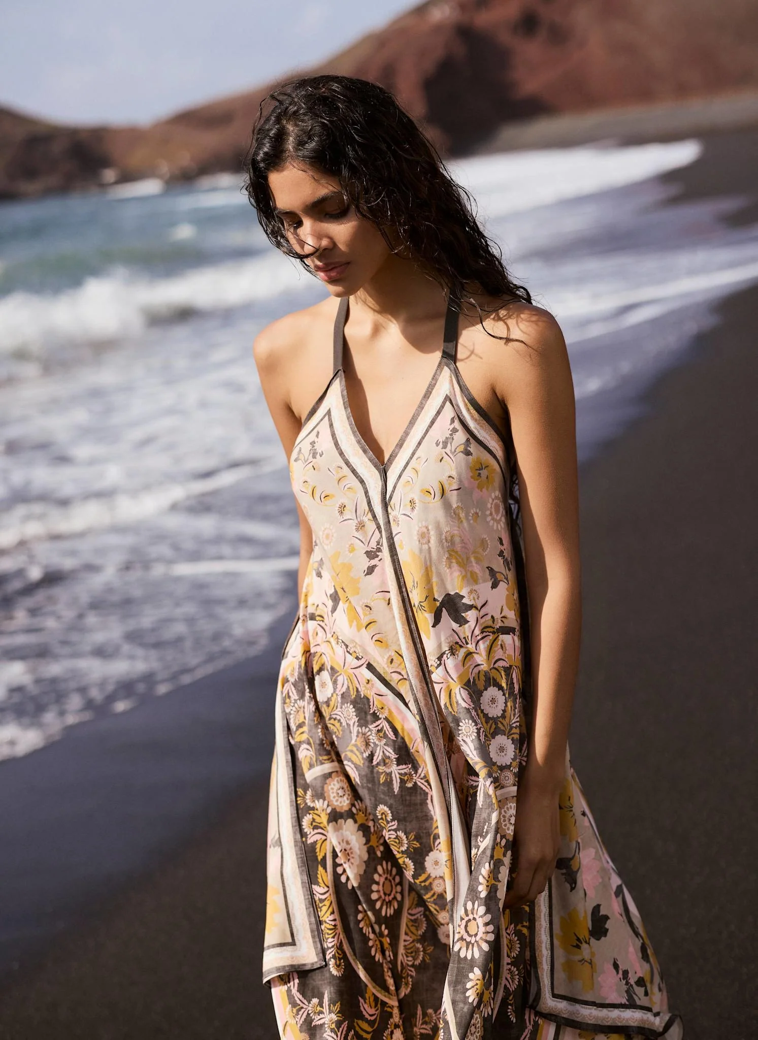4590-neutral-floral-print-scarf-detail-midi-dress-6.webp Neutral Floral Print Scarf Detail Midi Dress