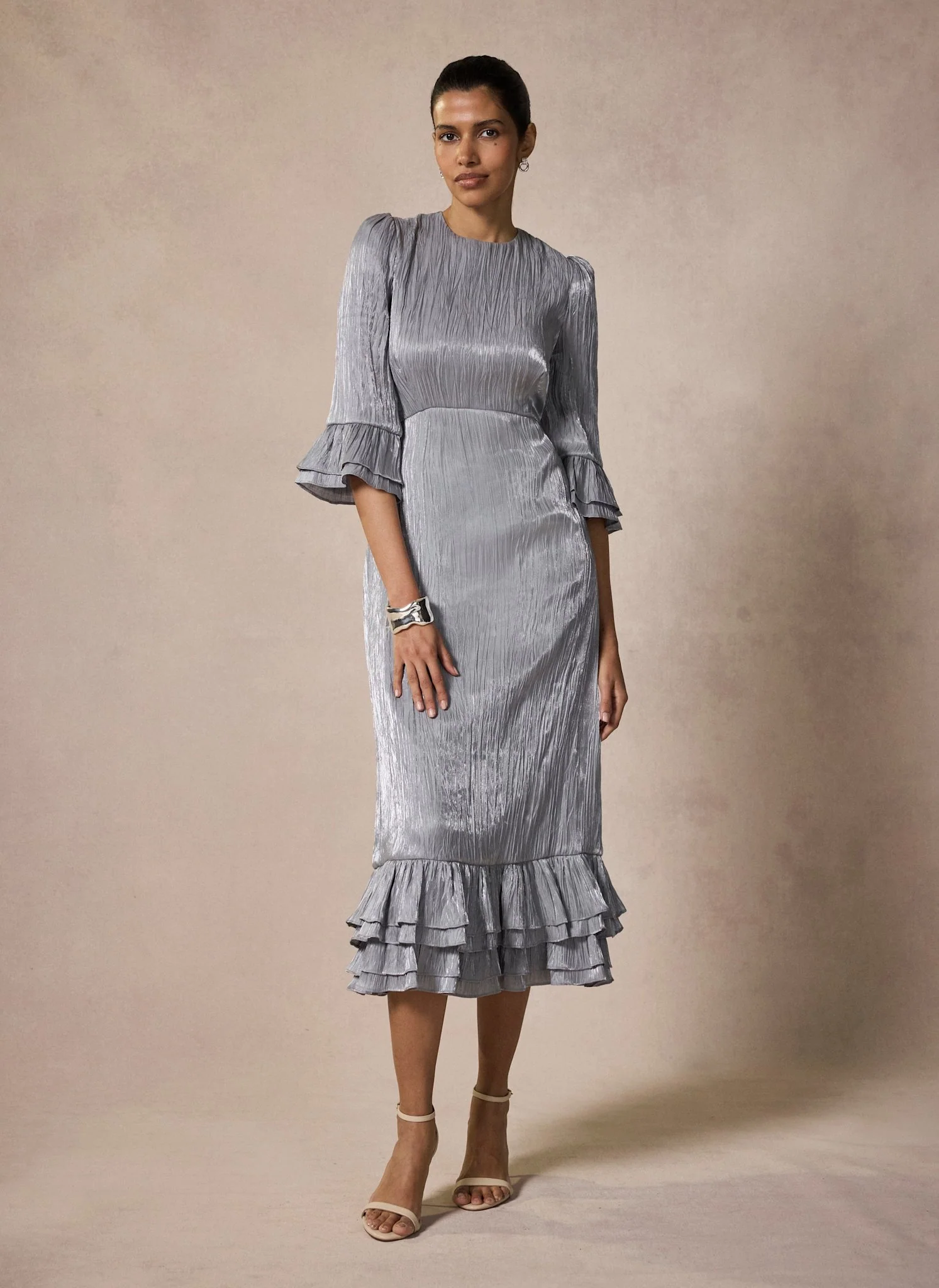 4596-silver-metallic-ruffle-midi-dress-2.webp Silver Metallic Ruffle Midi Dress