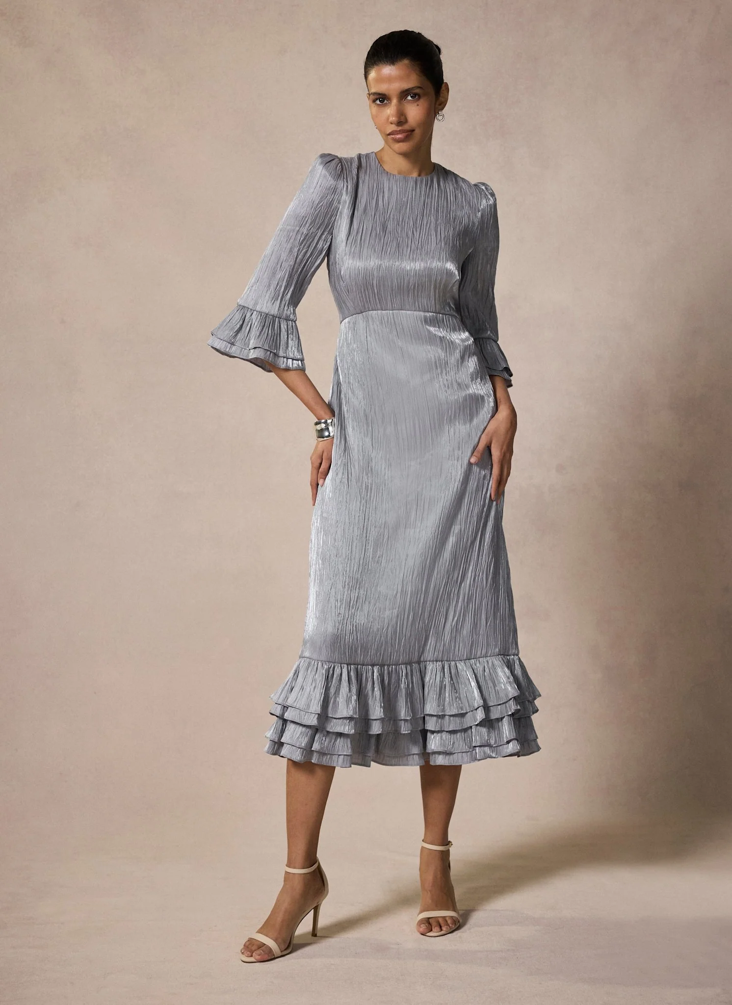 4596-silver-metallic-ruffle-midi-dress-4.webp Silver Metallic Ruffle Midi Dress