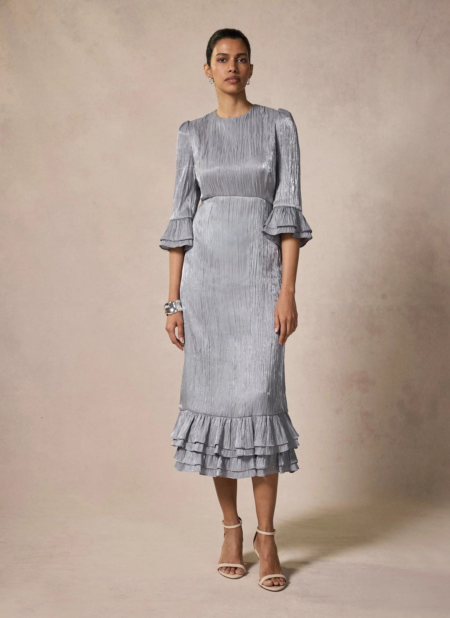 4596-silver-metallic-ruffle-midi-dress-6.webp Silver Metallic Ruffle Midi Dress