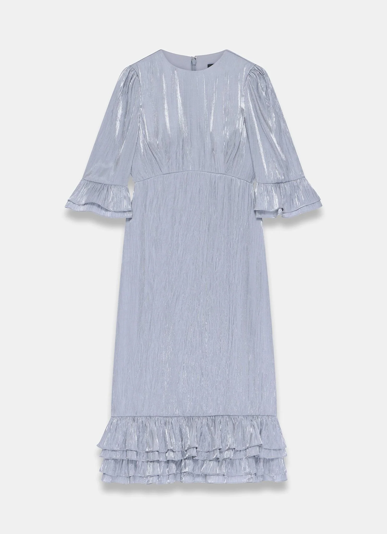 4596-silver-metallic-ruffle-midi-dress-7.webp Silver Metallic Ruffle Midi Dress