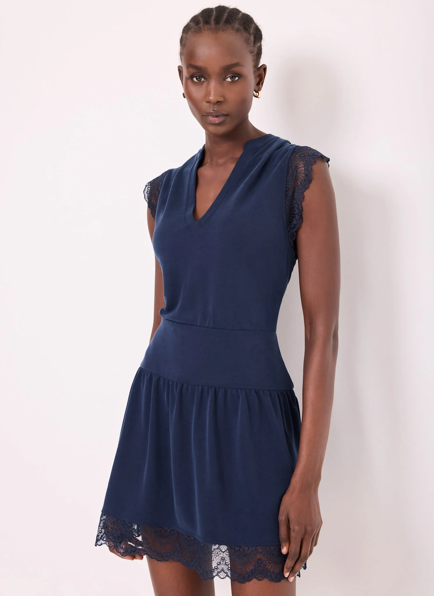 Navy Lace Detail Playsuit