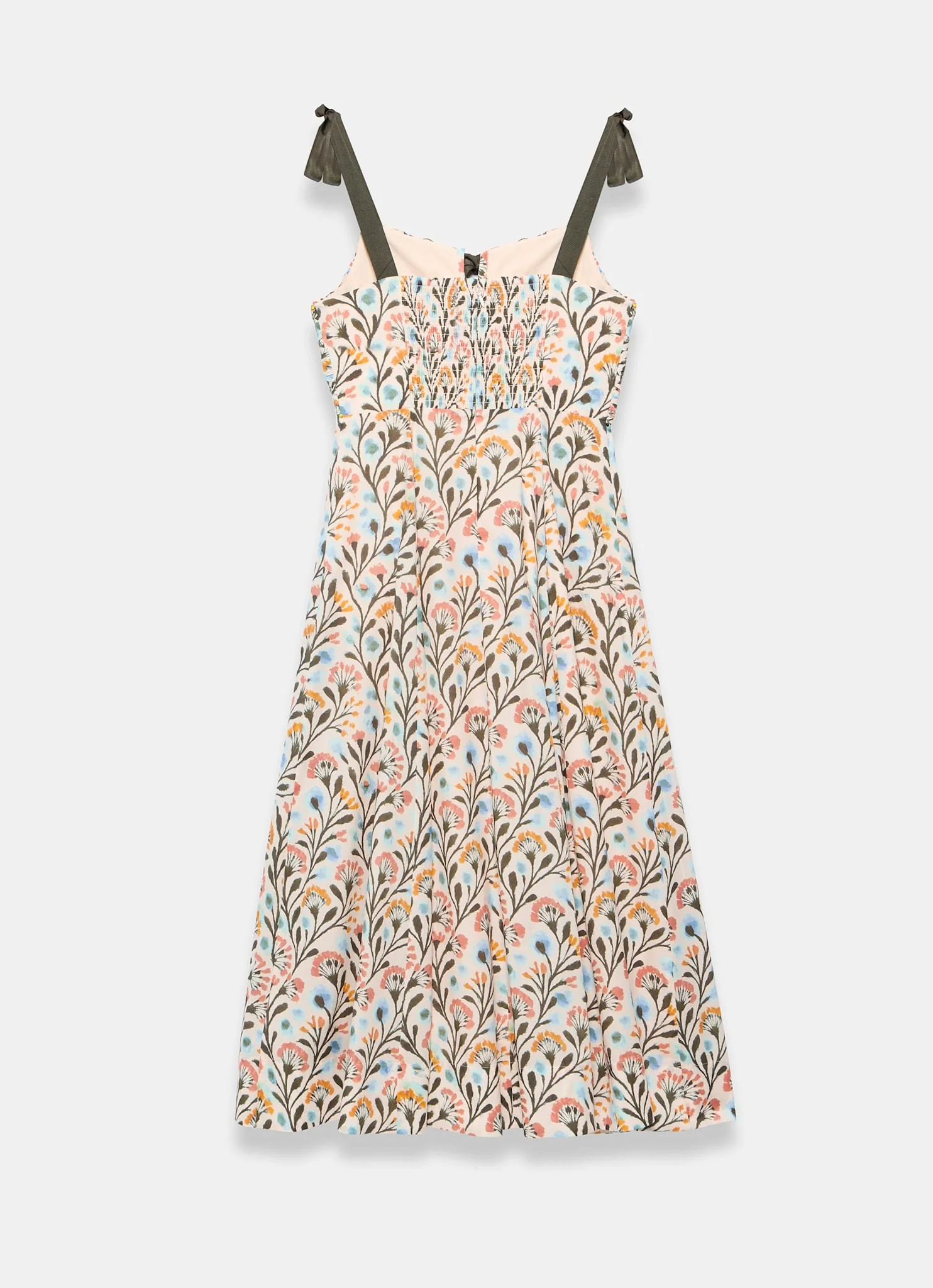 4634-blue-cotton-floral-print-midi-dress-7.webp Blue Cotton Floral Print Midi Dress