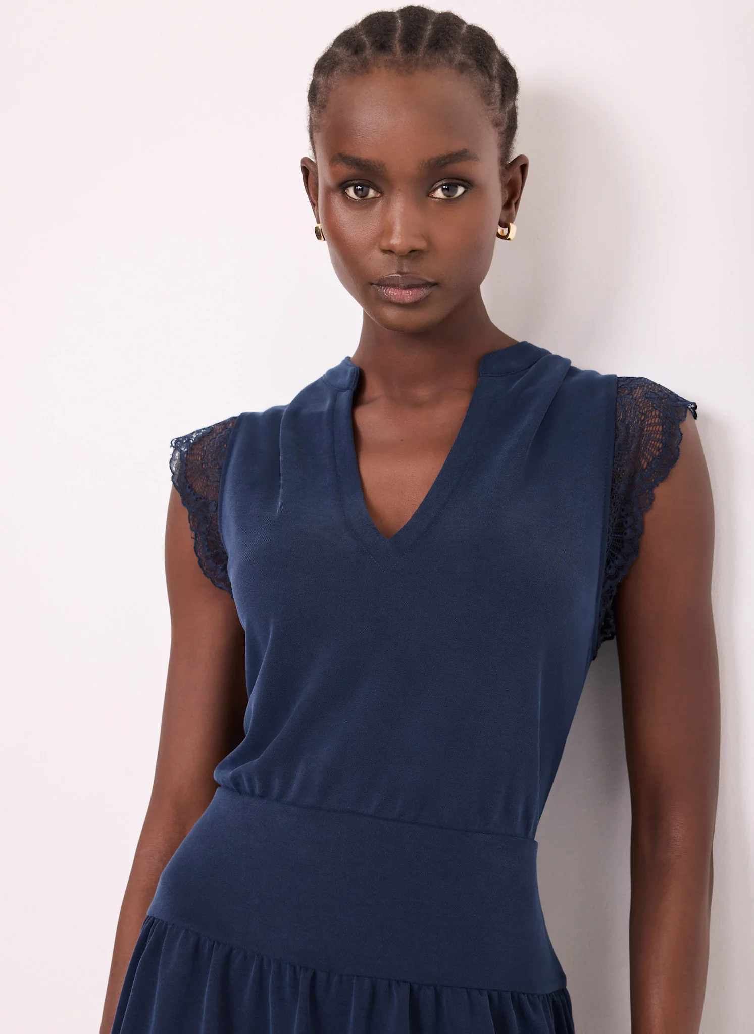 Navy Lace Detail Playsuit