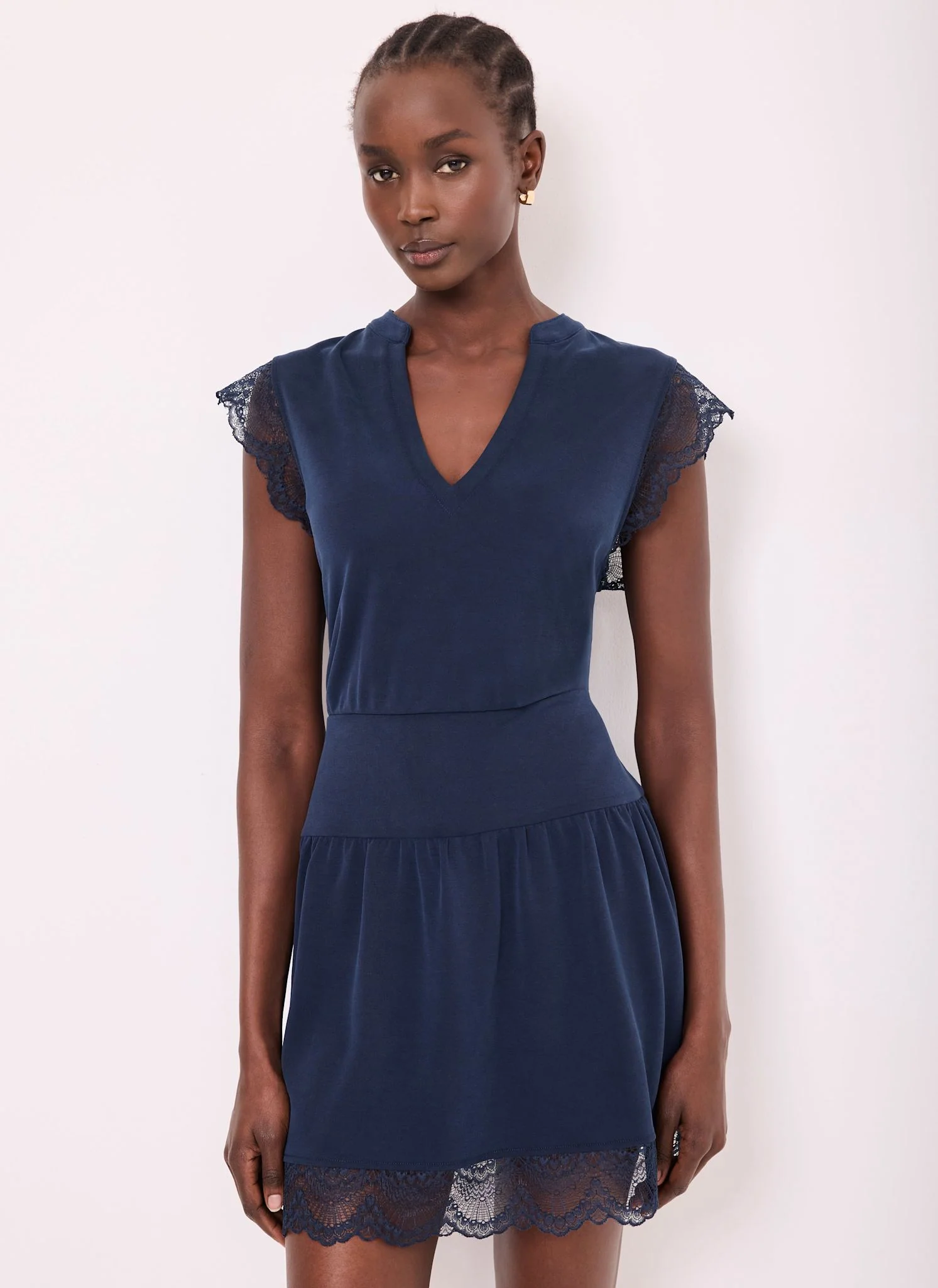 Navy Lace Detail Playsuit