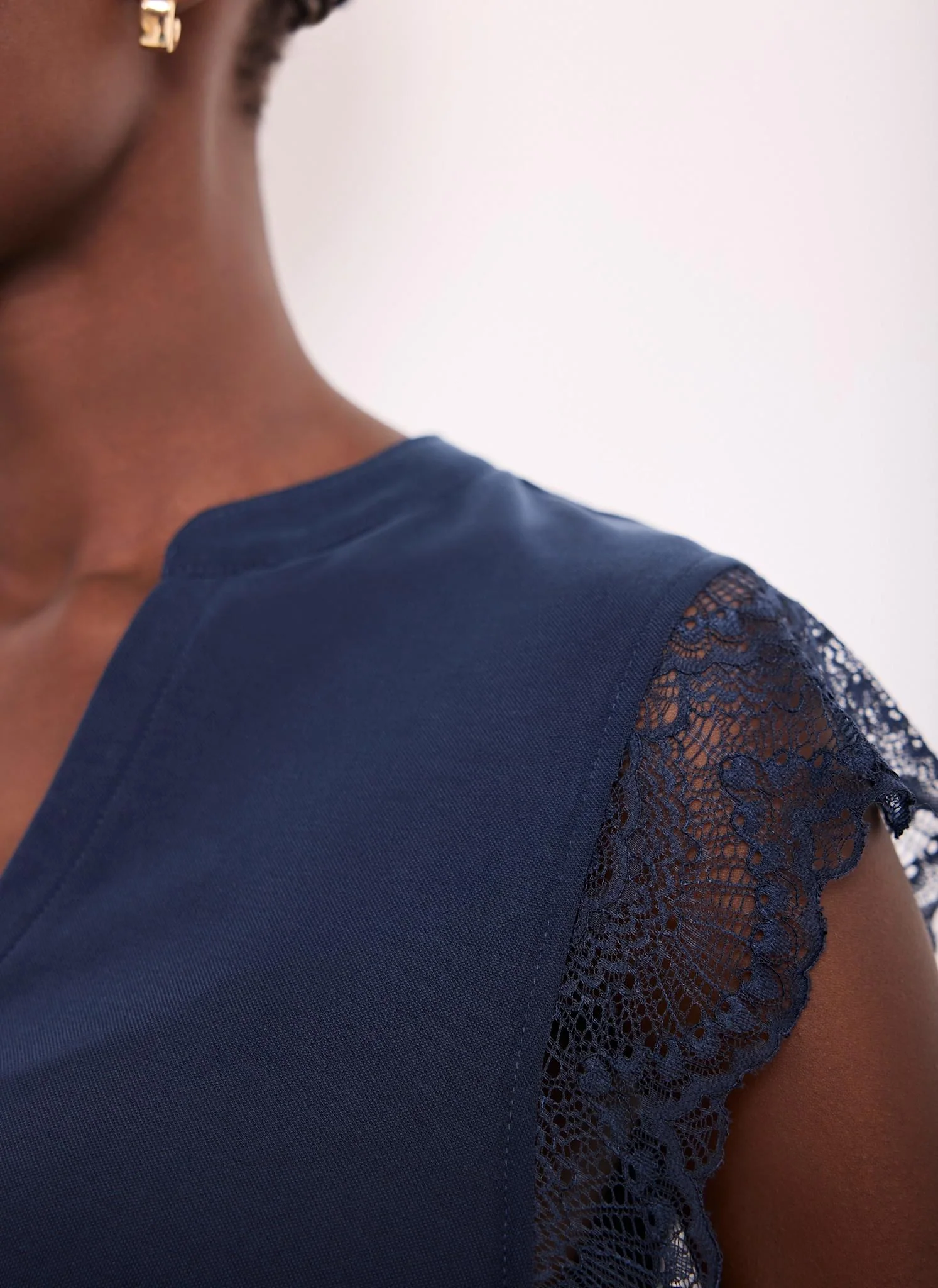 Navy Lace Detail Playsuit