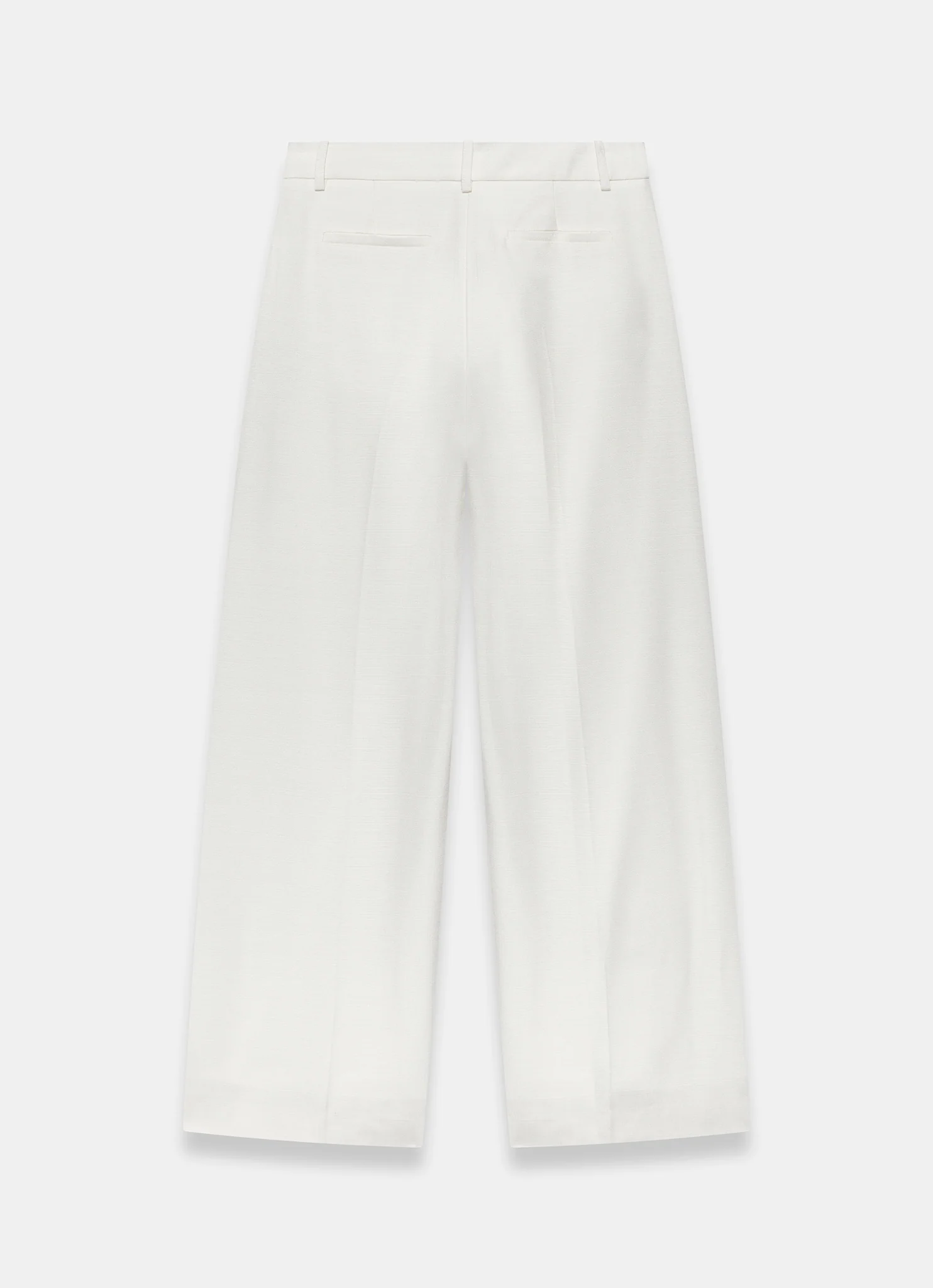 Cream Tailored Wide Leg Trousers