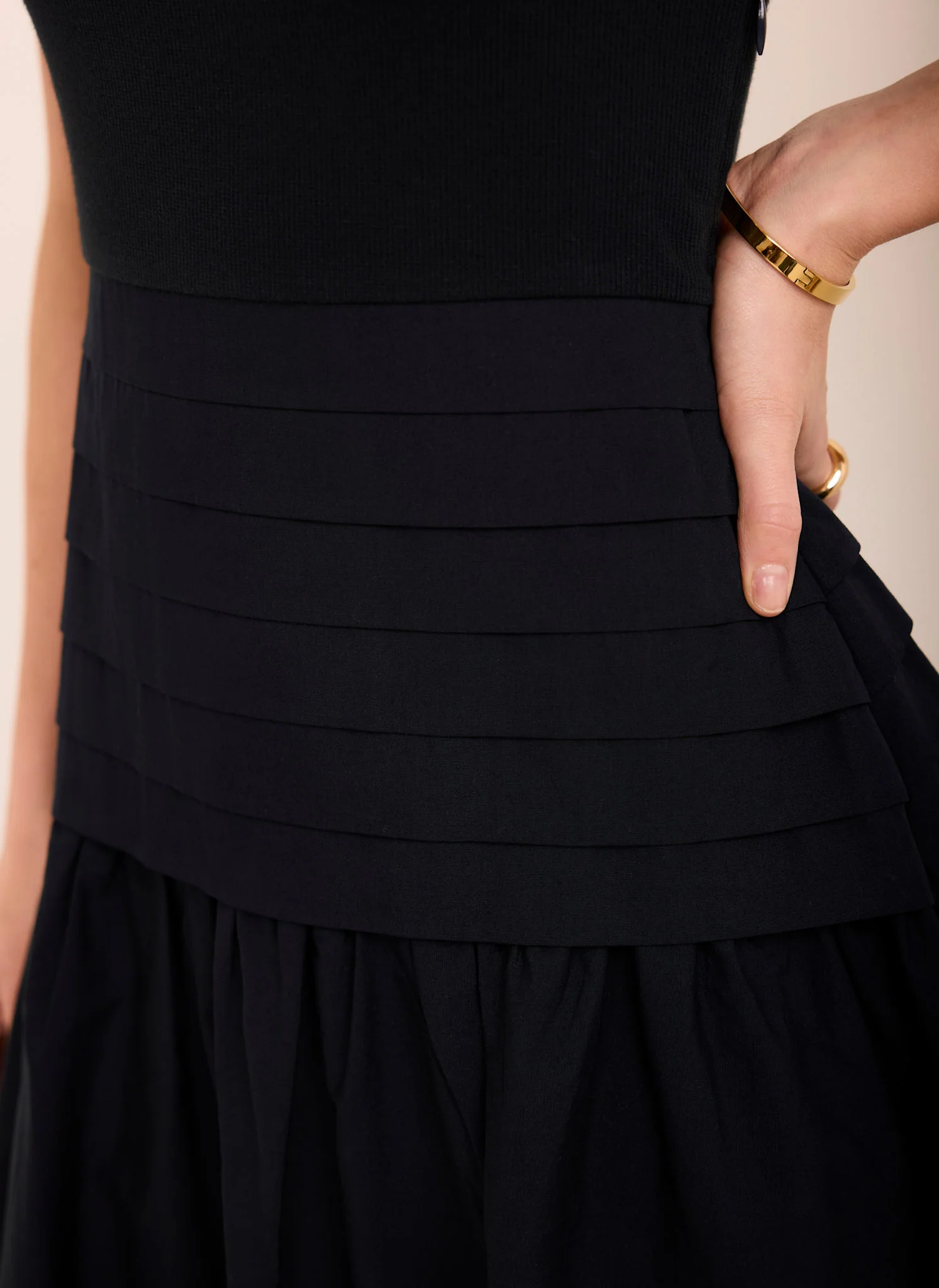 Navy Cotton Blend Maxi Dress