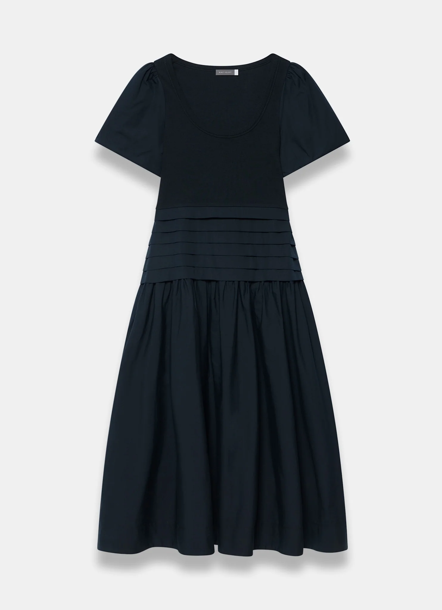Navy Cotton Blend Maxi Dress