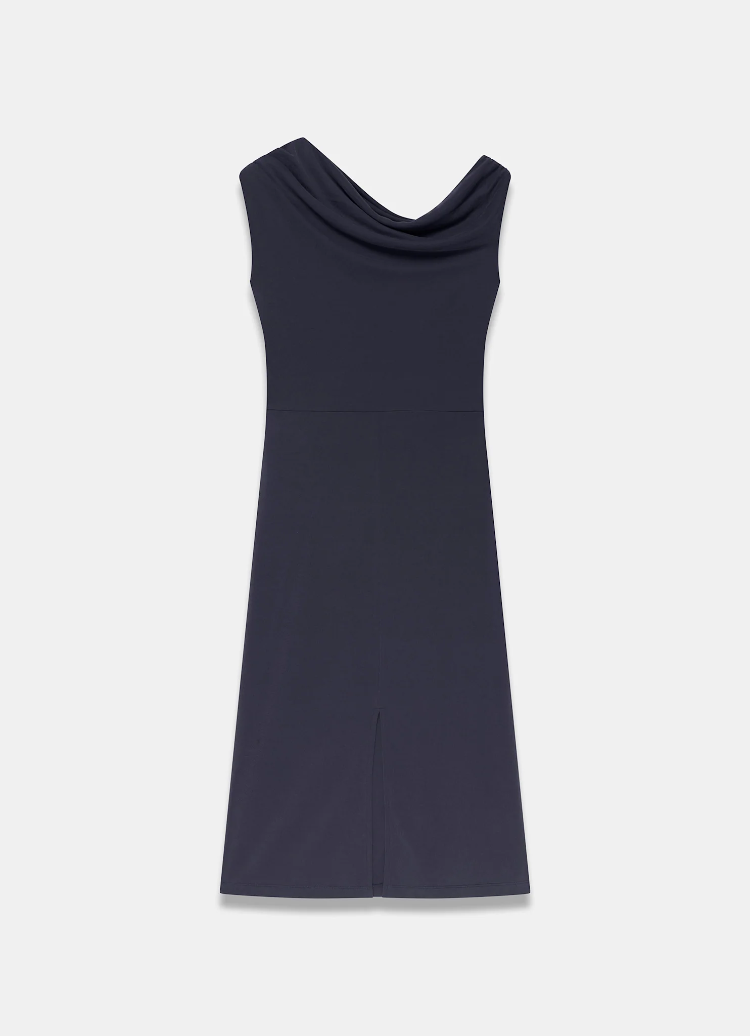 Navy Tie Detail Midi Dress