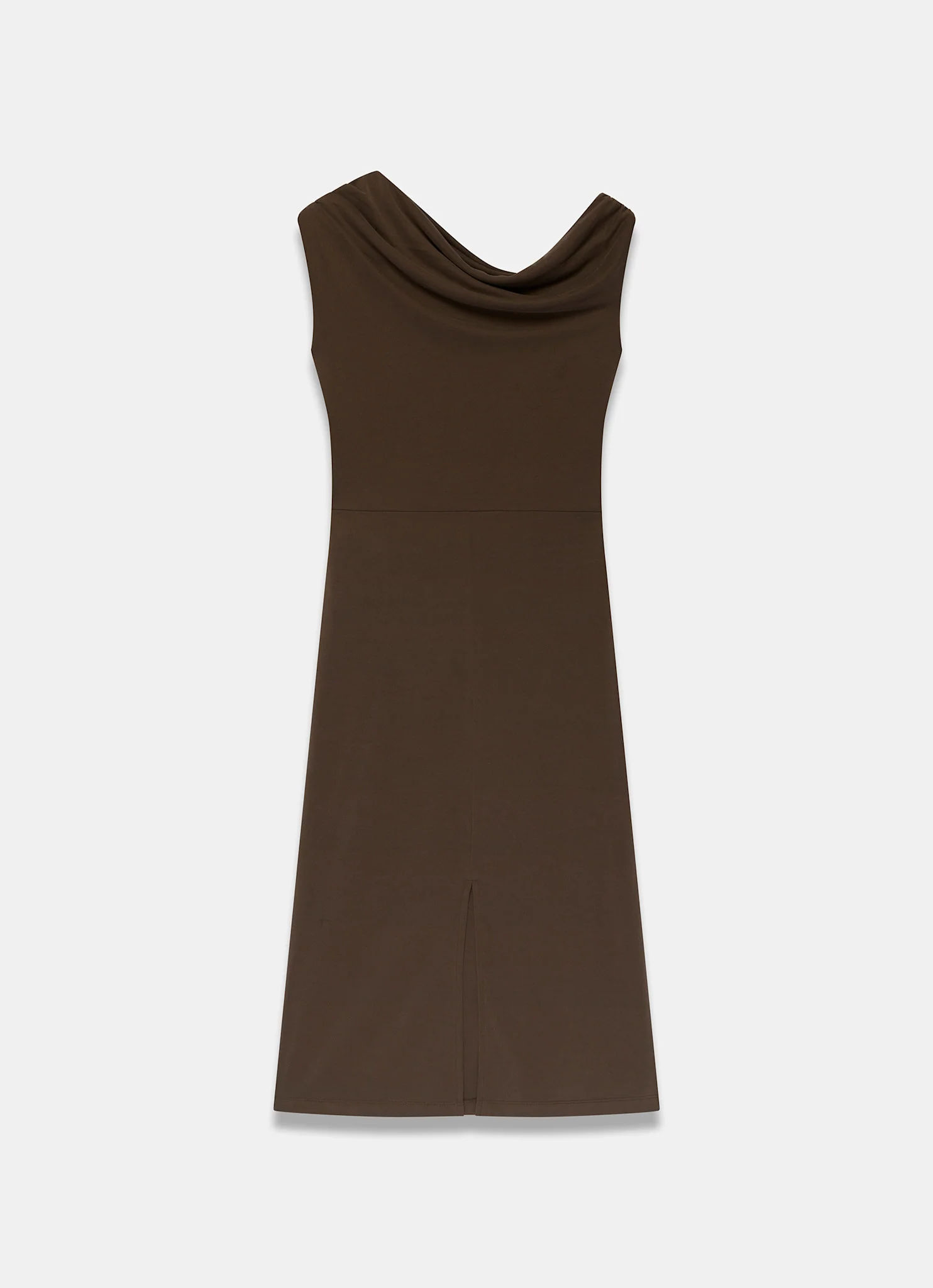 Brown Tie Detail Midi Dress