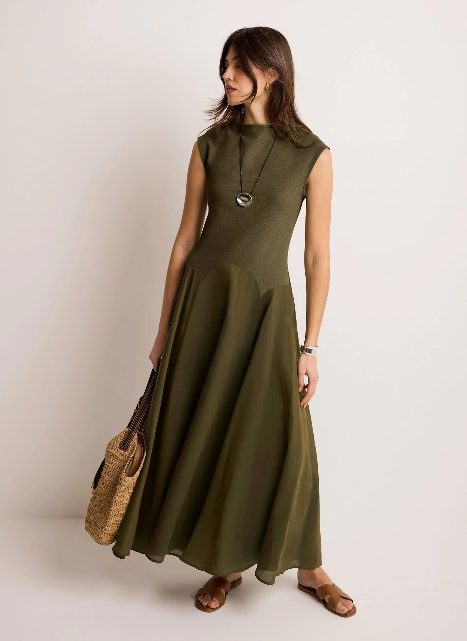 4730-khaki-jersey-drop-waist-maxi-dress-4.webp Khaki Jersey Drop Waist Maxi Dress