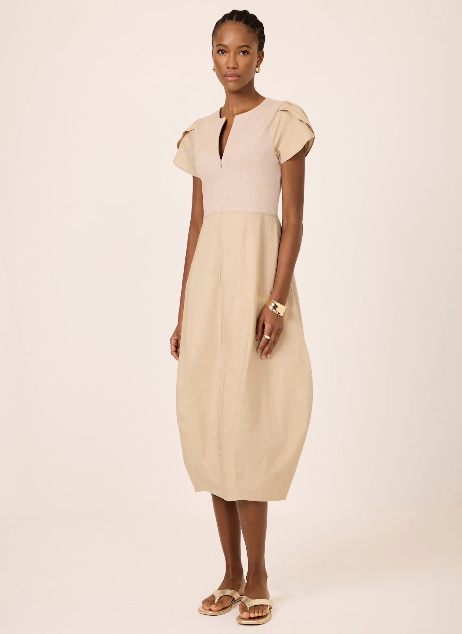 4754-neutral-cotton-blend-tulip-hem-midi-dress-6.webp Neutral Cotton Blend Tulip Hem Midi Dress